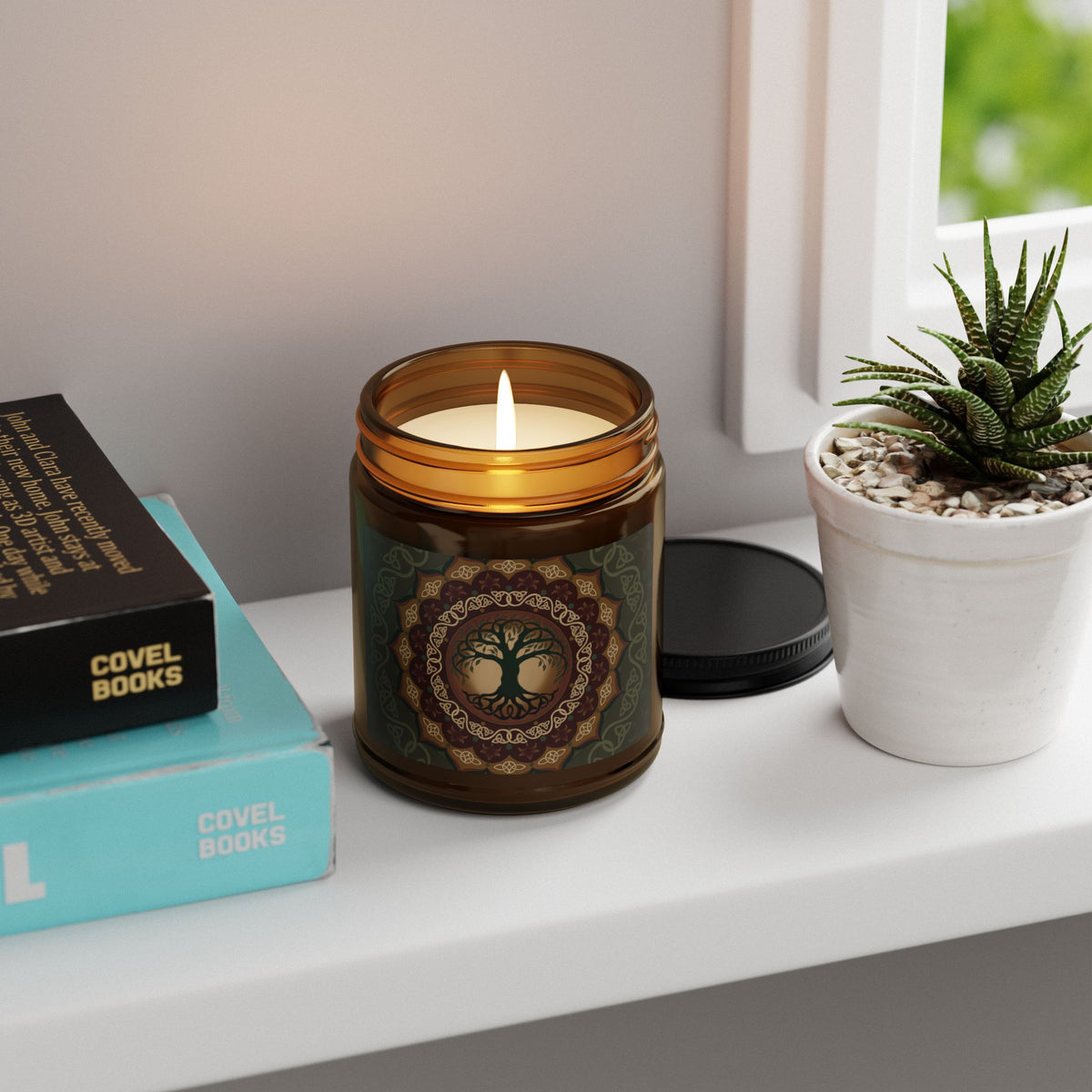 Tree of Life Soy Candle in Amber Jar