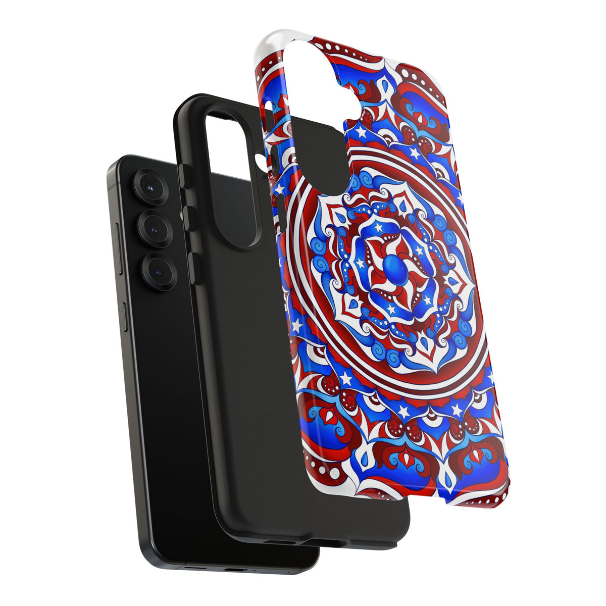 Patriotic Mandala Tough Phone Case — Red White & Blue Boho Cover | 250th Anniversary Gift