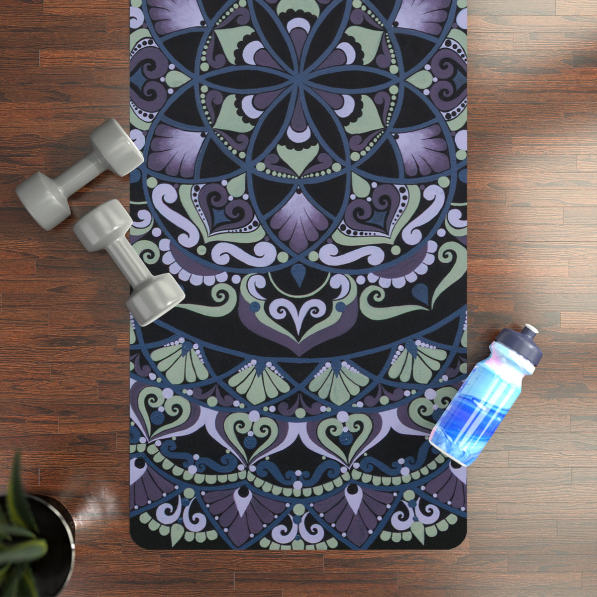 "Wisteria" Rubber Yoga Mat — Non-Slip Floral Zen Fitness Mat