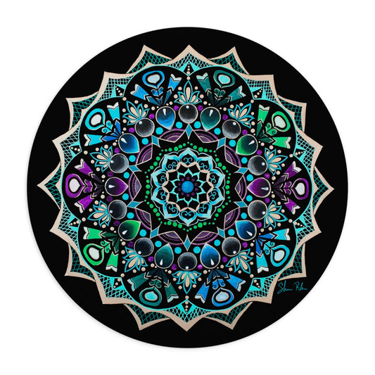 "Royal Zendala" Mouse Pad — Teal & Purple Boho Desk Mat | Premium Dark Mandala Home Office Gift