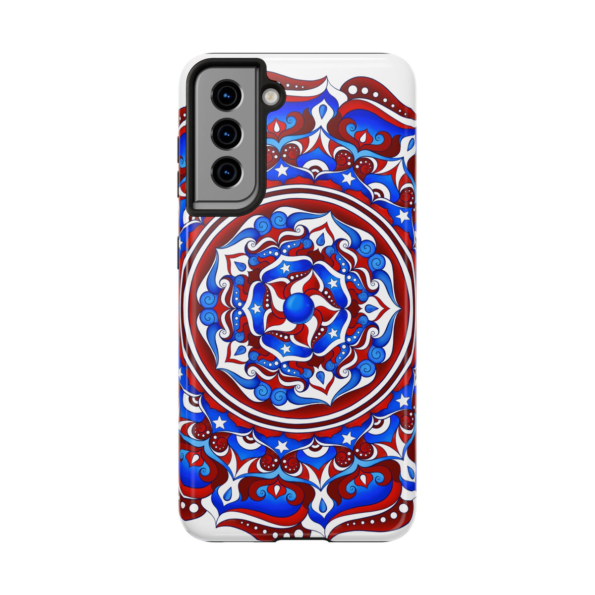 Patriotic Mandala Tough Phone Case — Red White & Blue Boho Cover | 250th Anniversary Gift