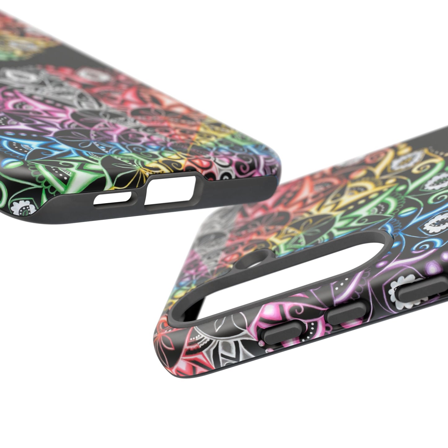 Mandala Rainbow Tough Phone Case — Colorful Boho Protective Case