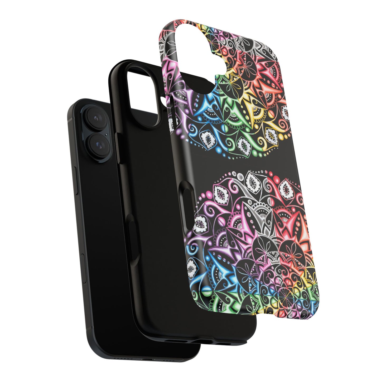 Mandala Rainbow Tough Phone Case — Colorful Boho Protective Case
