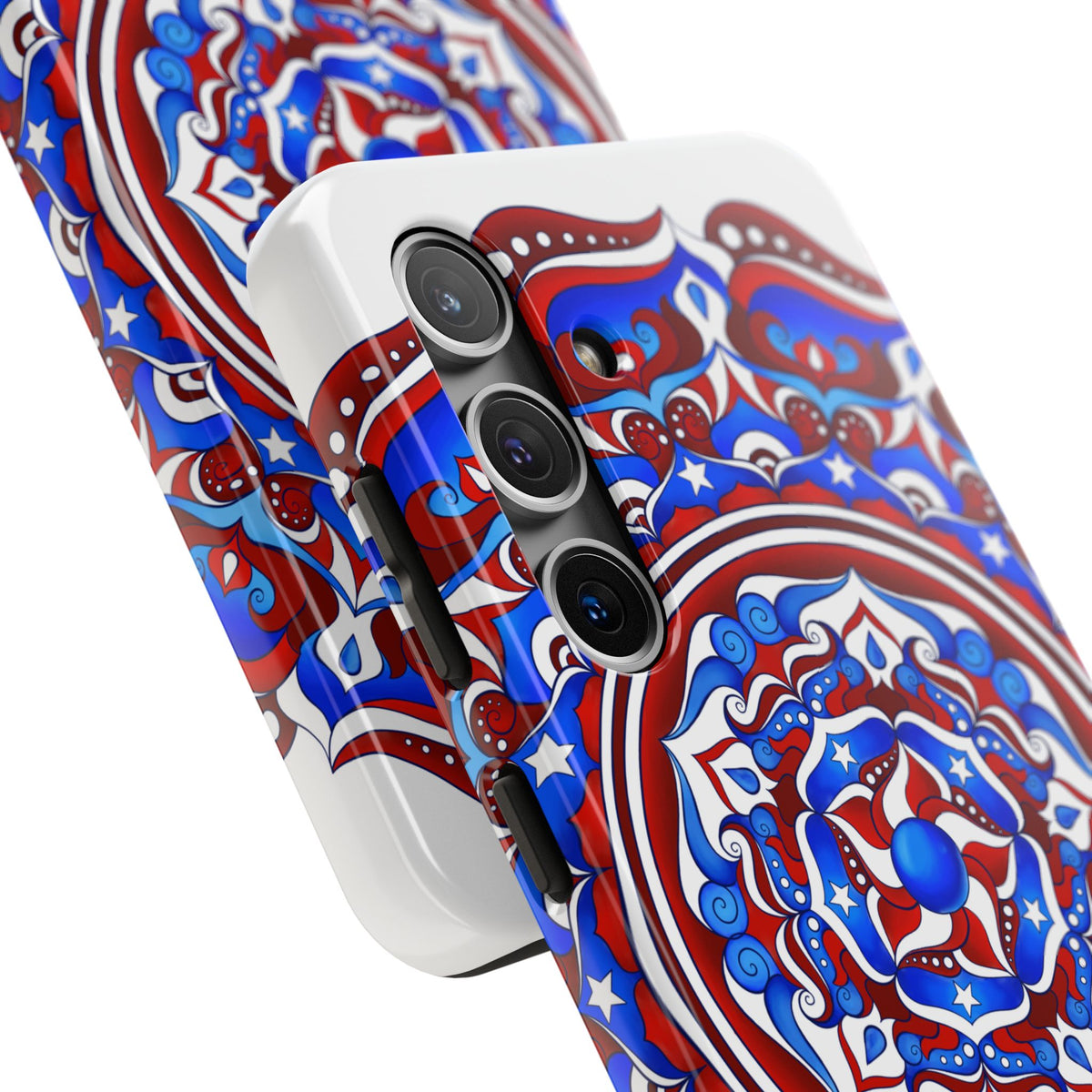 Patriotic Mandala Tough Phone Case — Red White & Blue Boho Cover | 250th Anniversary Gift