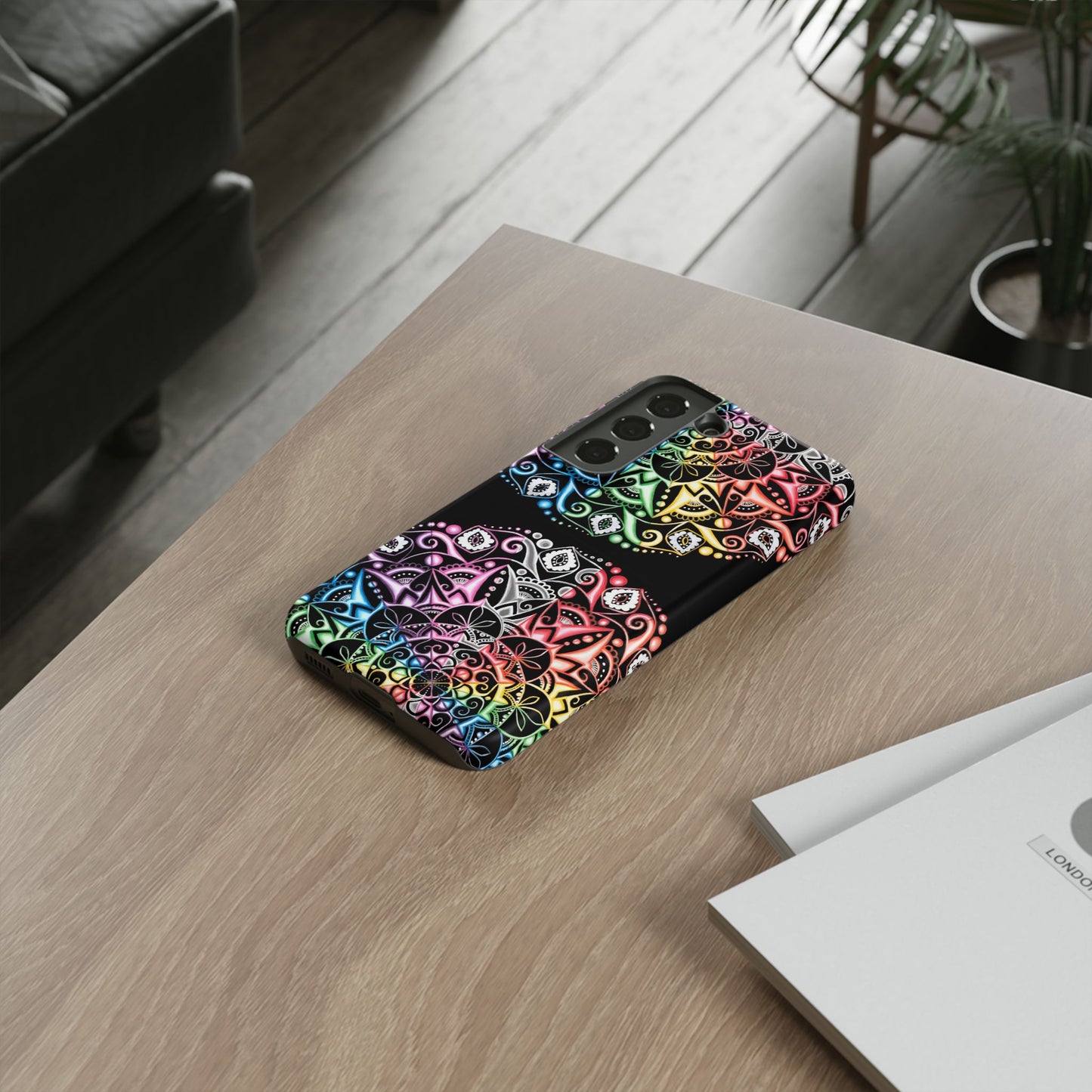 Mandala Rainbow Tough Phone Case — Colorful Boho Protective Case