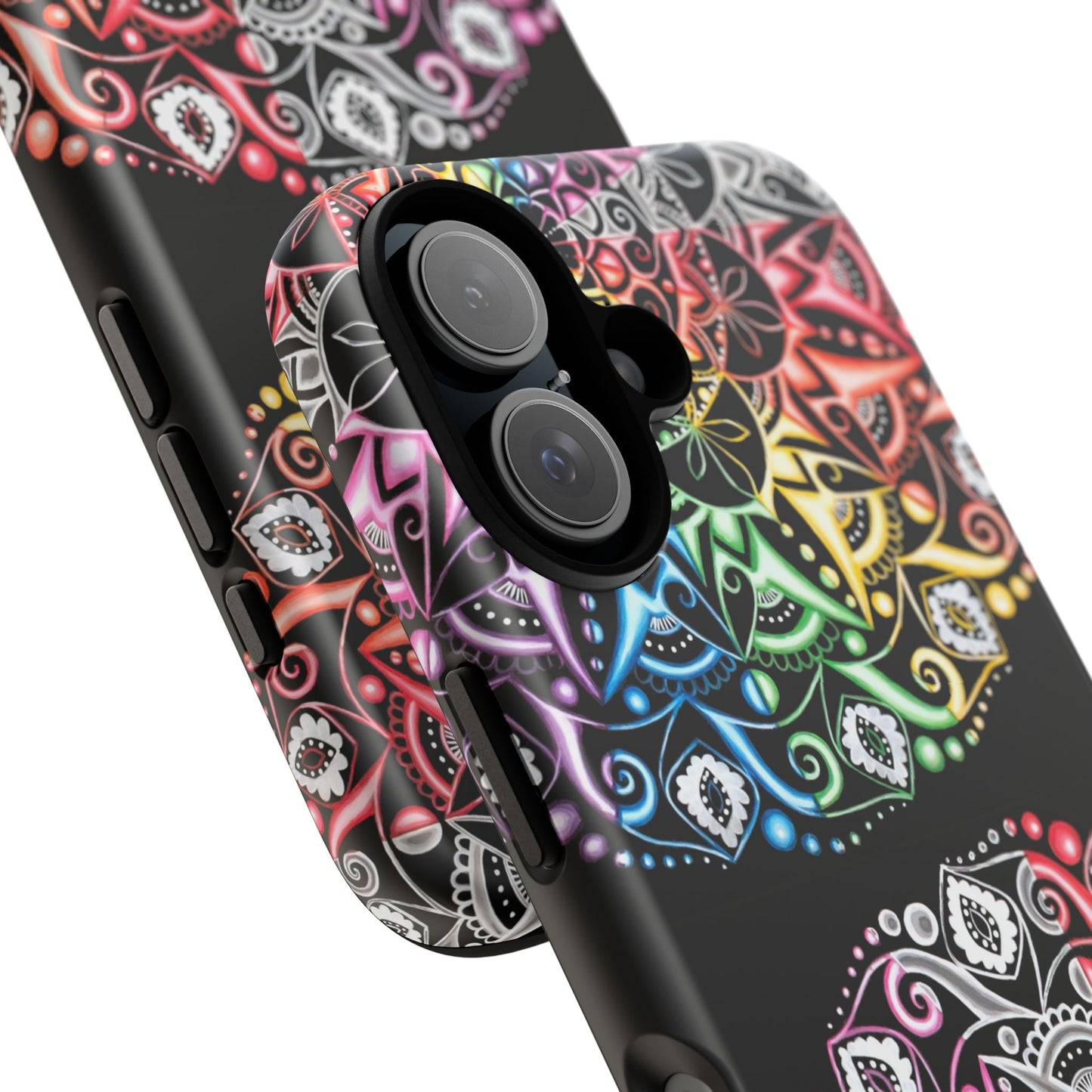Mandala Rainbow Tough Phone Case — Colorful Boho Protective Case