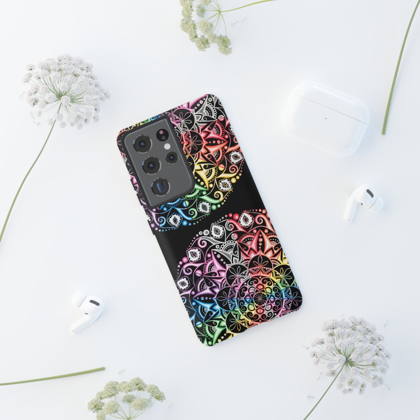 Mandala Rainbow Tough Phone Case — Colorful Boho Protective Case