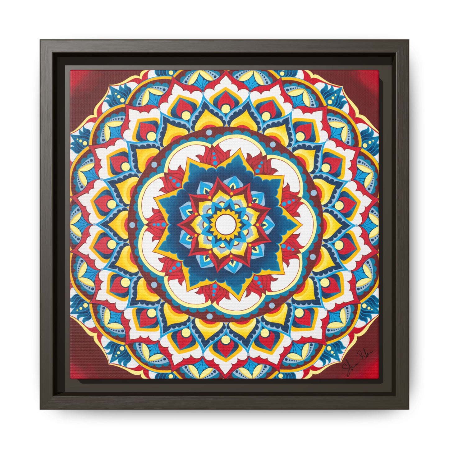 Azul Morning Mandala Matte Canvas Framed Wall Art