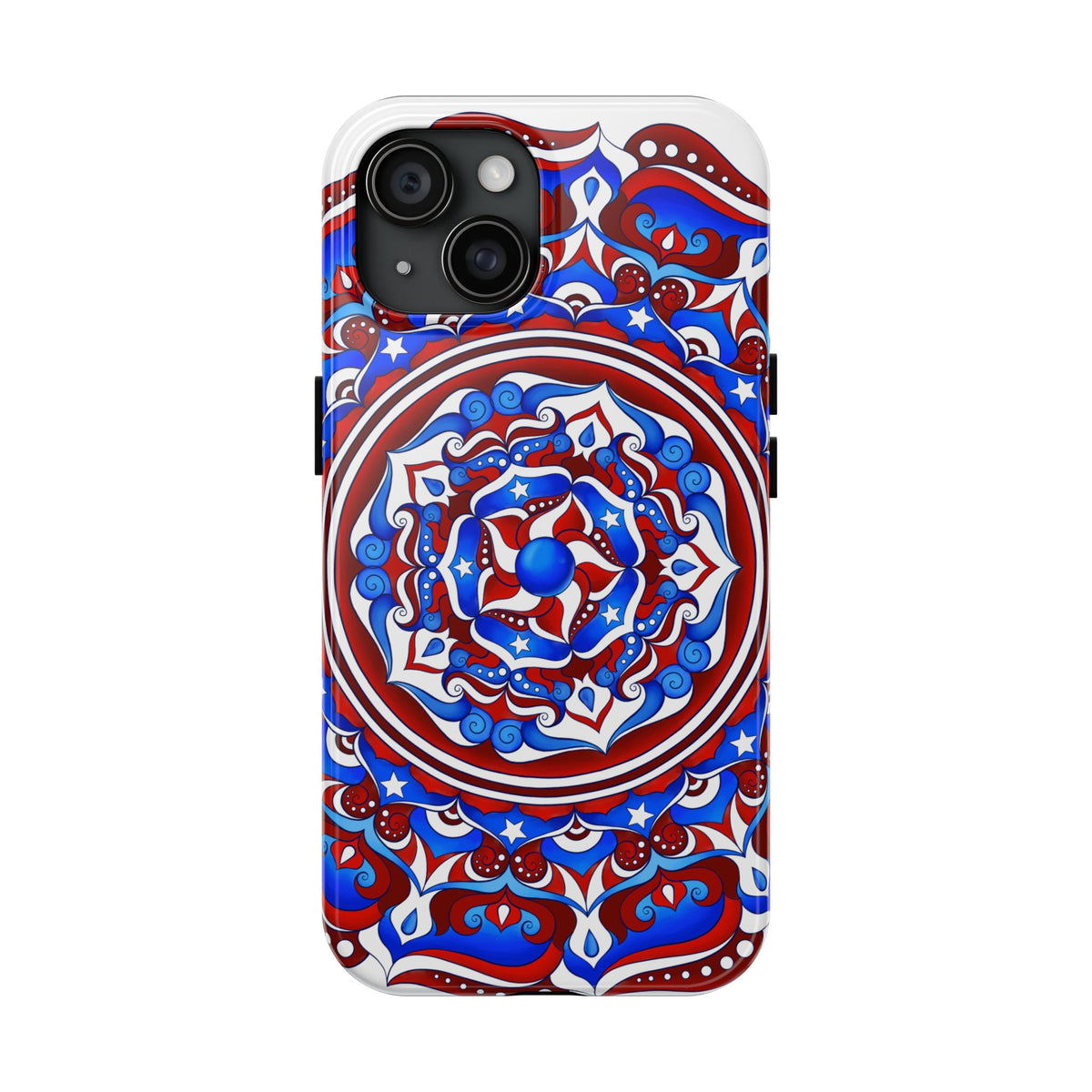Patriotic Mandala Tough Phone Case — Red White & Blue Boho Cover | 250th Anniversary Gift
