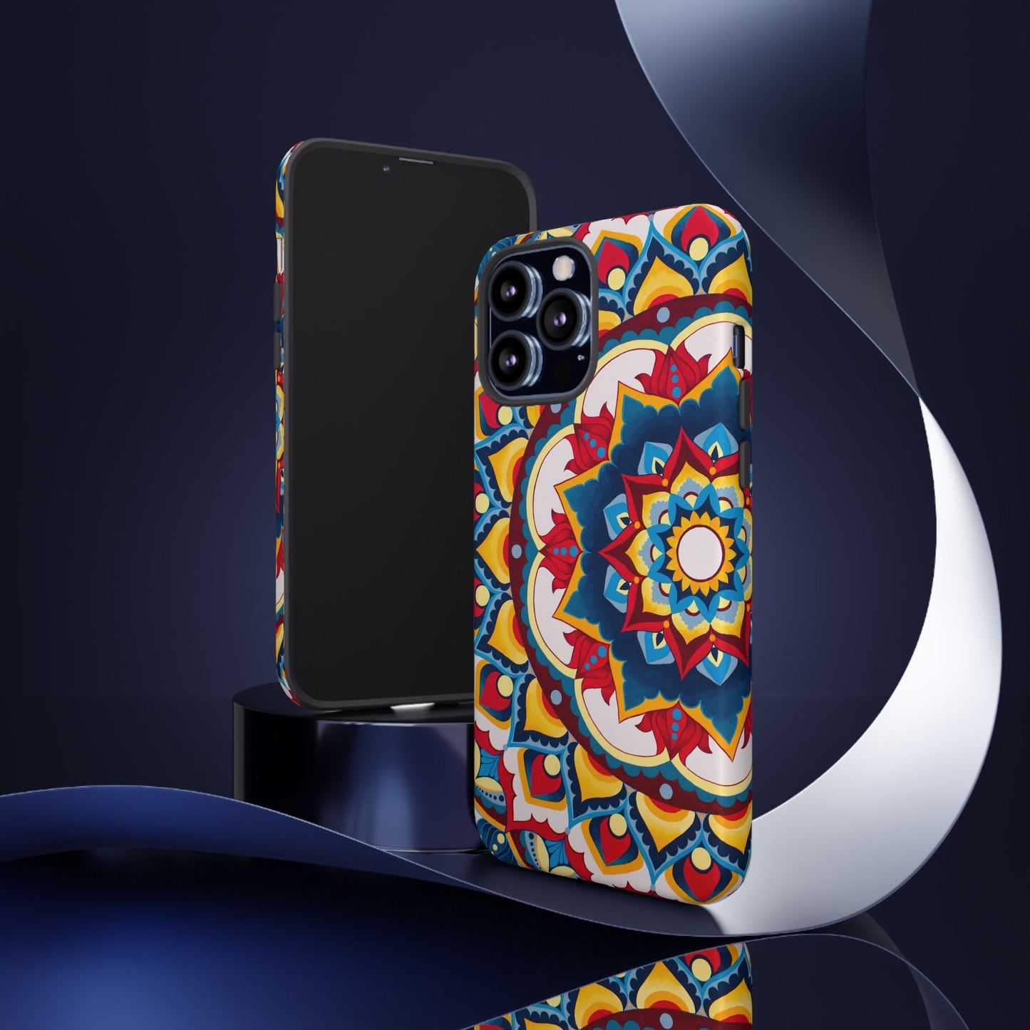 "Azul Morning" Mandala Tough Phone Case — Colorful Boho Protective Cover