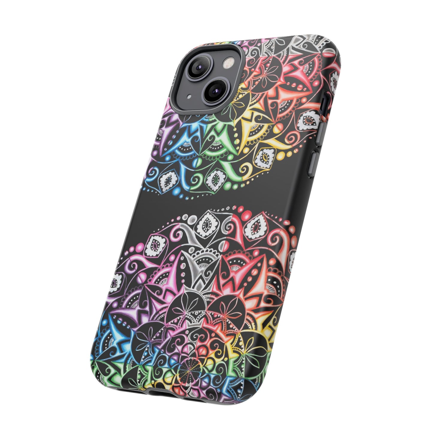 Mandala Rainbow Tough Phone Case — Colorful Boho Protective Case