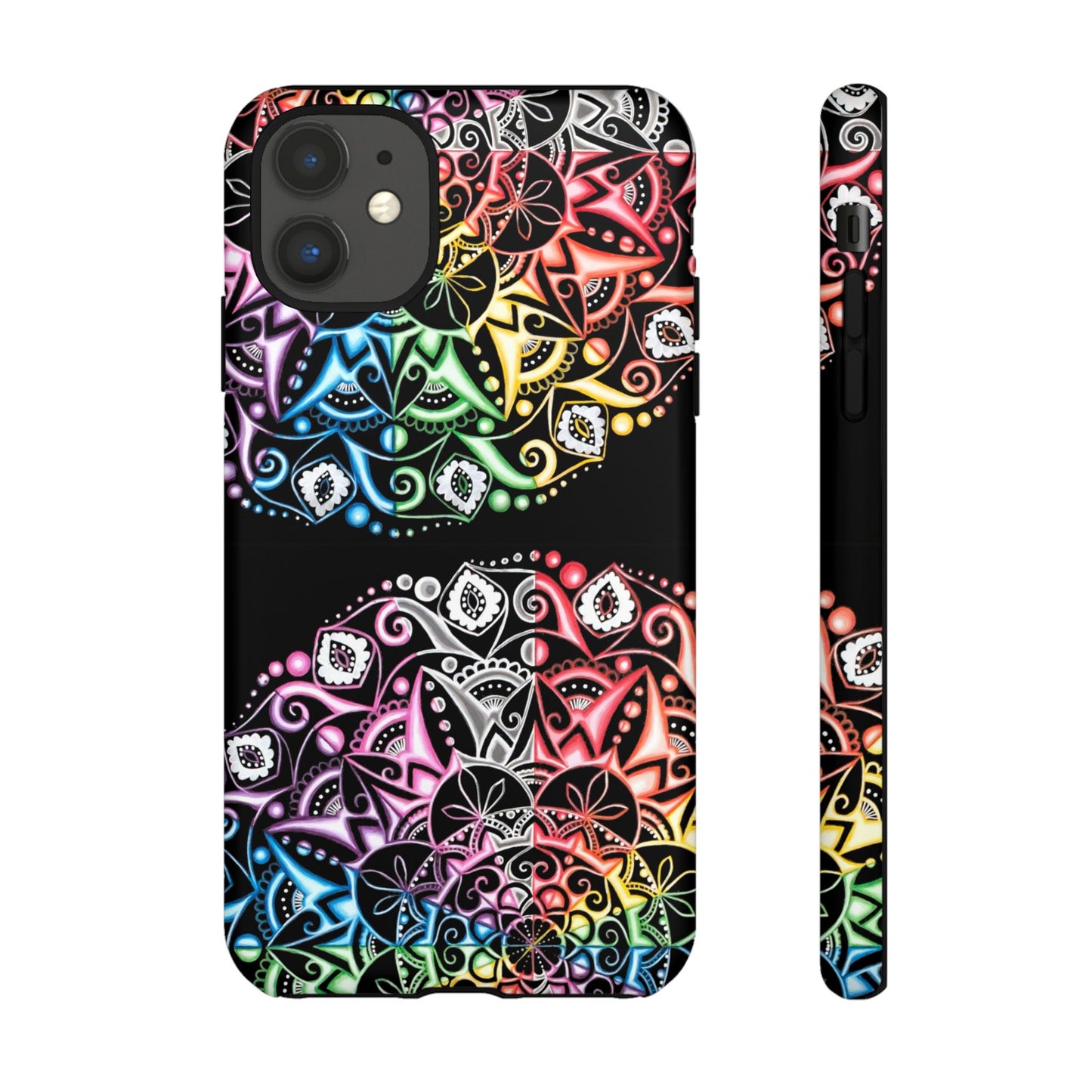 Mandala Rainbow Tough Phone Case — Colorful Boho Protective Case