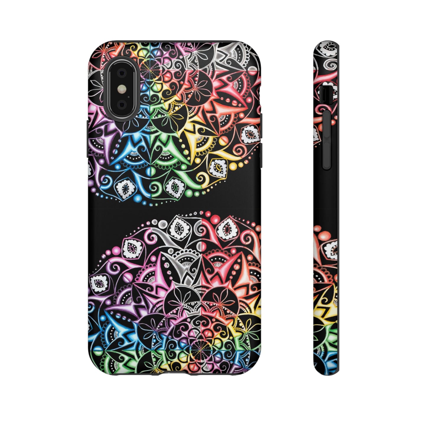 Mandala Rainbow Tough Phone Case — Colorful Boho Protective Case