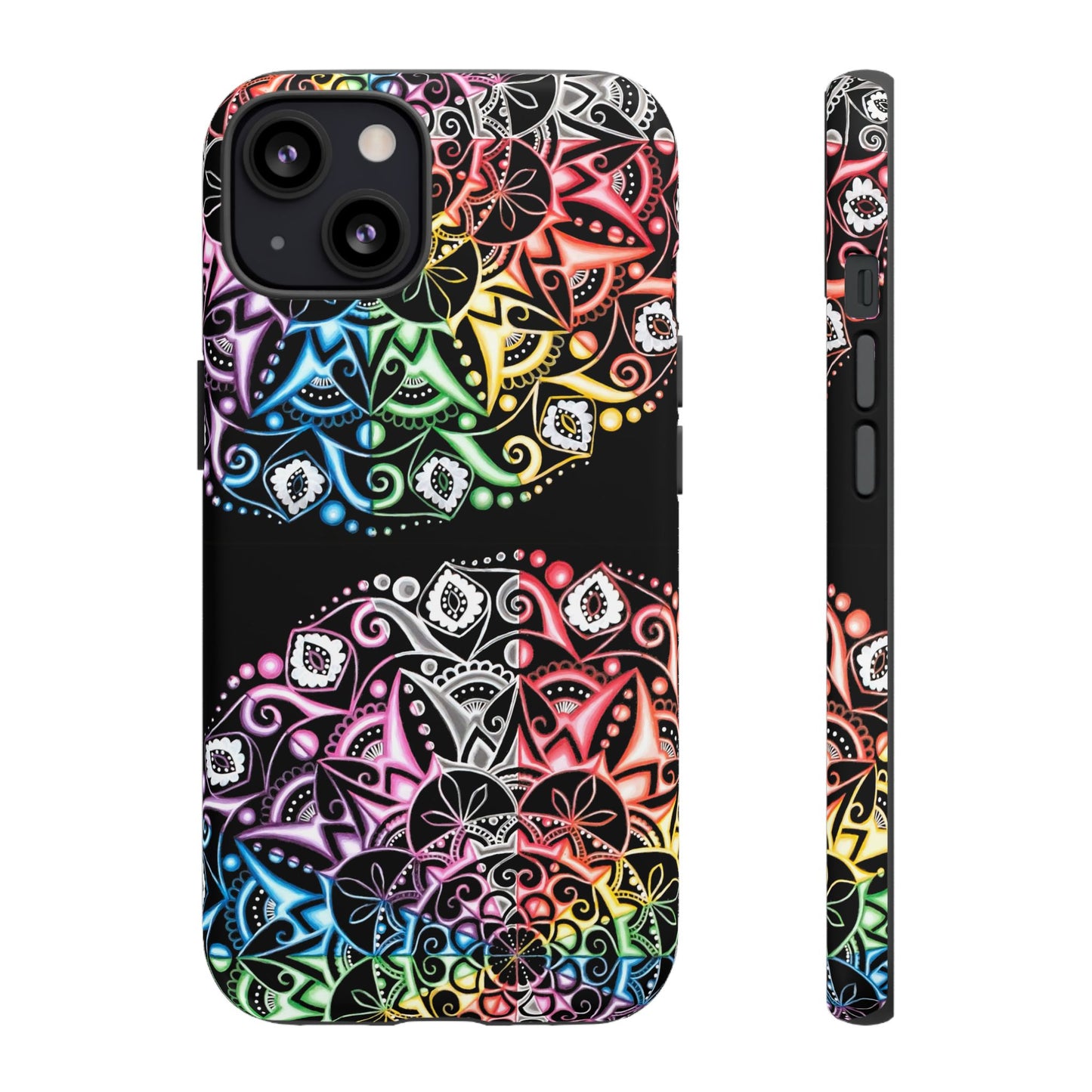 Mandala Rainbow Tough Phone Case — Colorful Boho Protective Case
