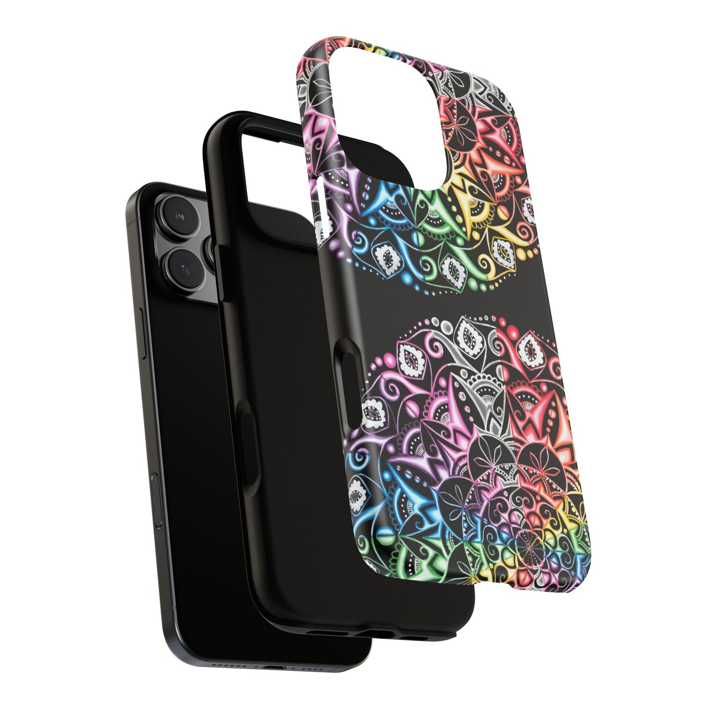 Mandala Rainbow Tough Phone Case — Colorful Boho Protective Case