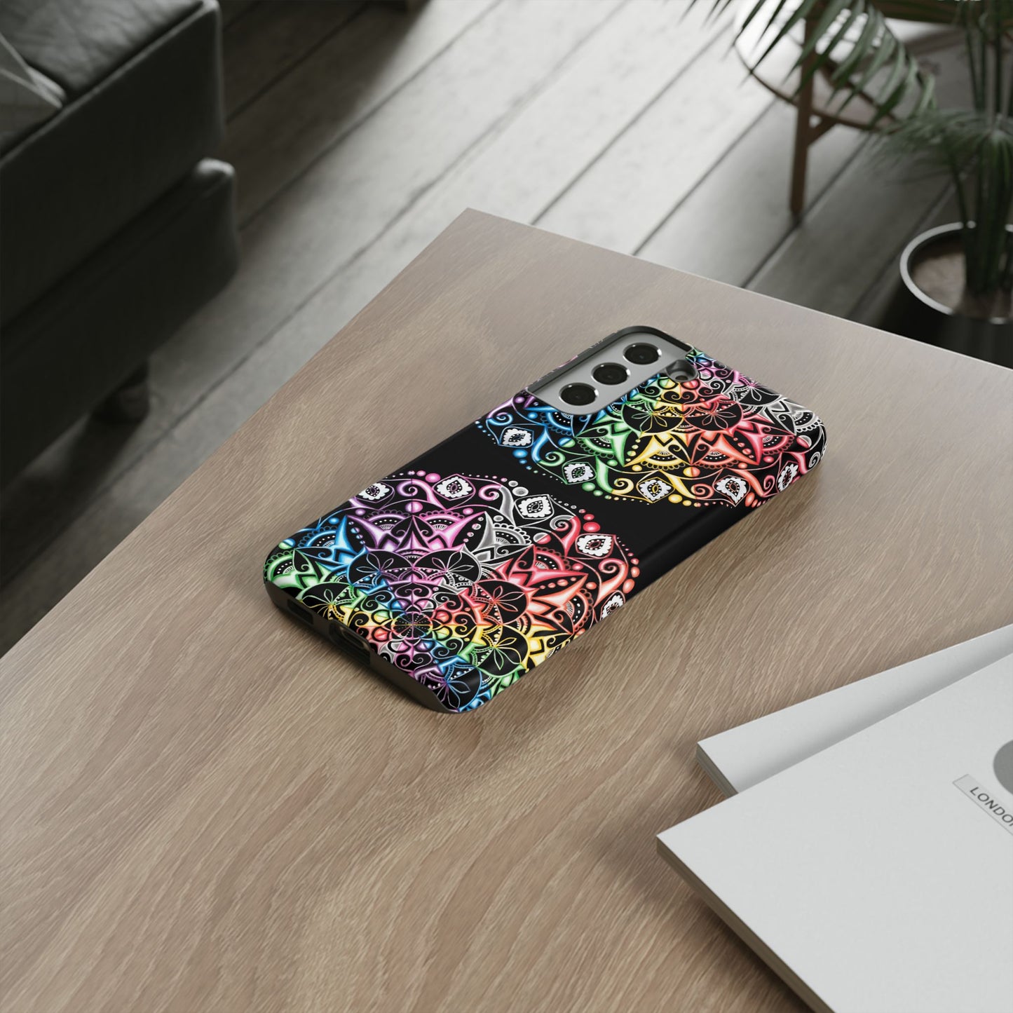 Mandala Rainbow Tough Phone Case — Colorful Boho Protective Case