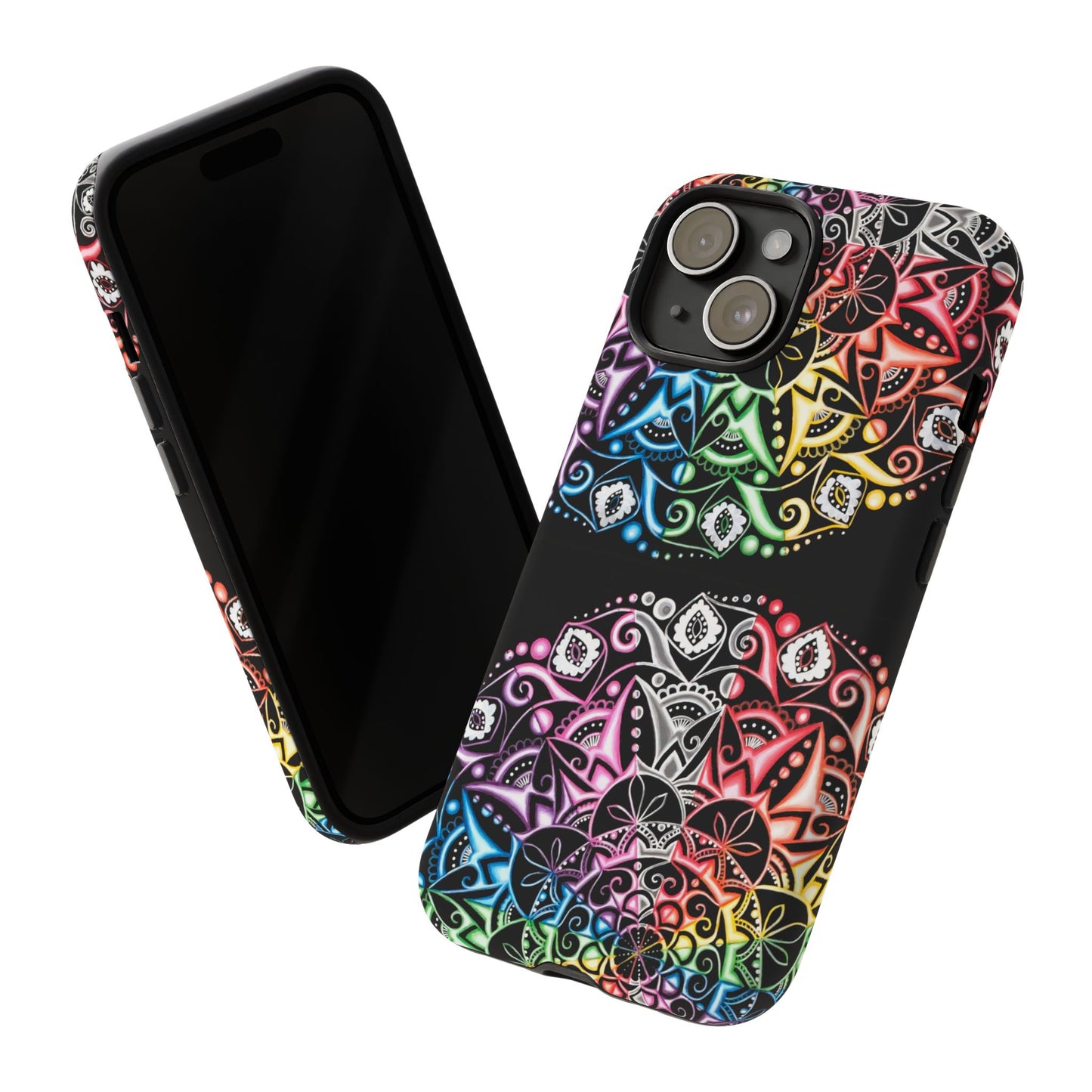 Mandala Rainbow Tough Phone Case — Colorful Boho Protective Case