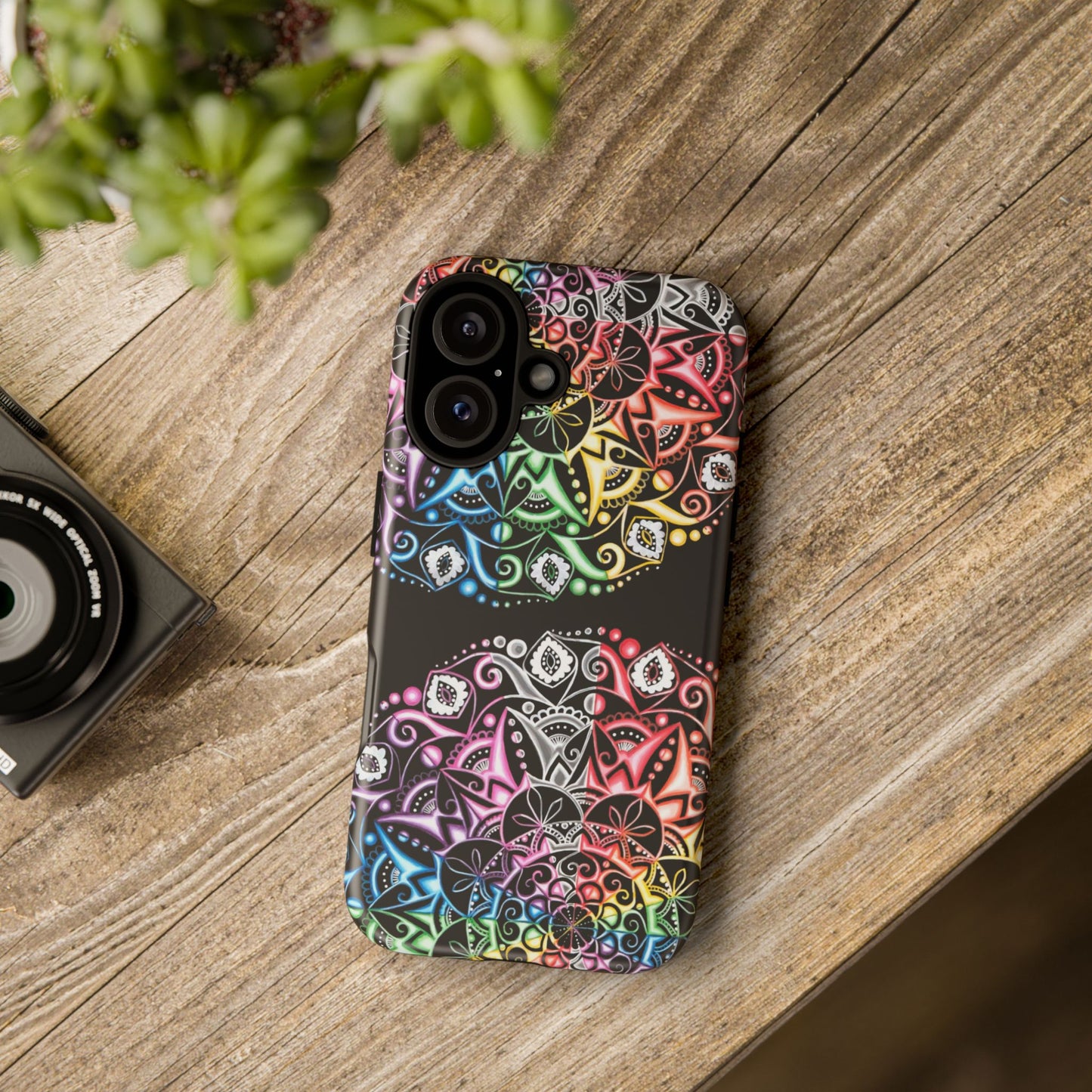 Mandala Rainbow Tough Phone Case — Colorful Boho Protective Case