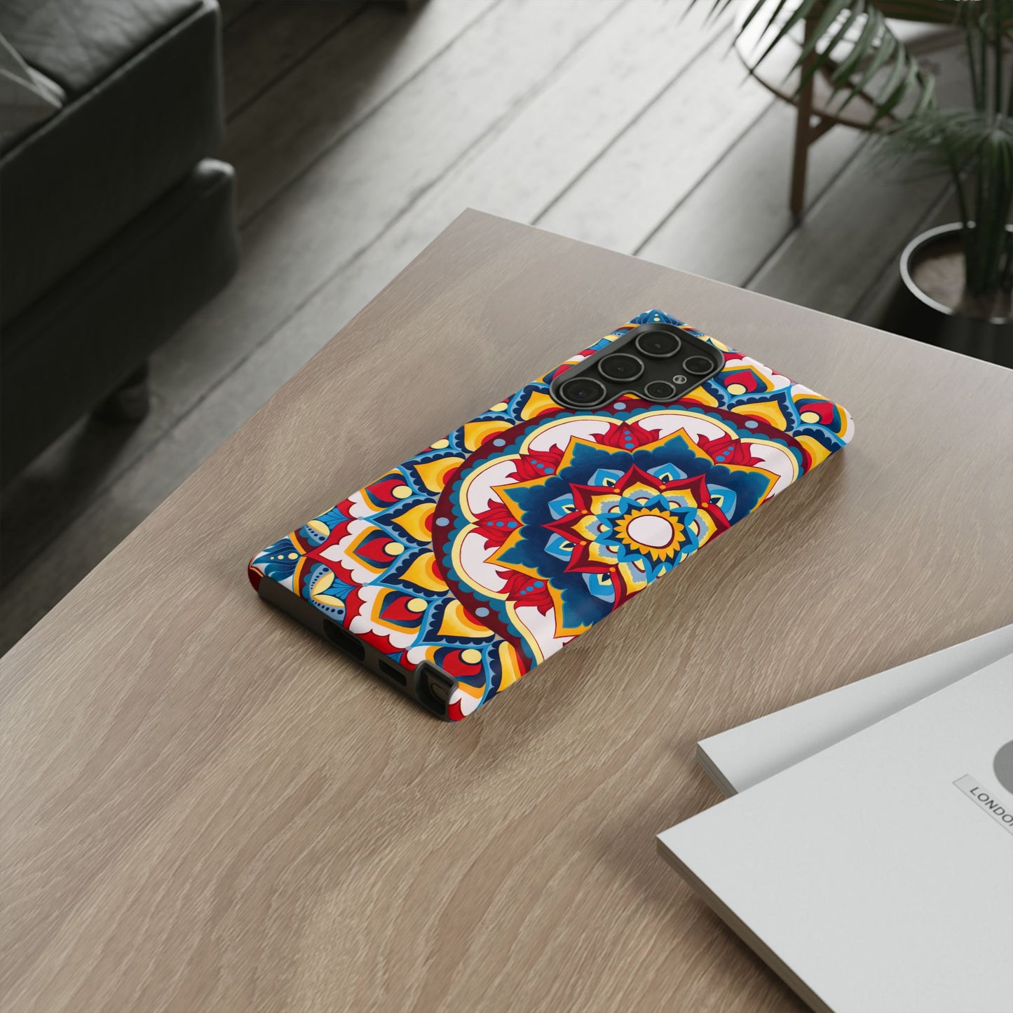 "Azul Morning" Mandala Tough Phone Case — Colorful Boho Protective Cover