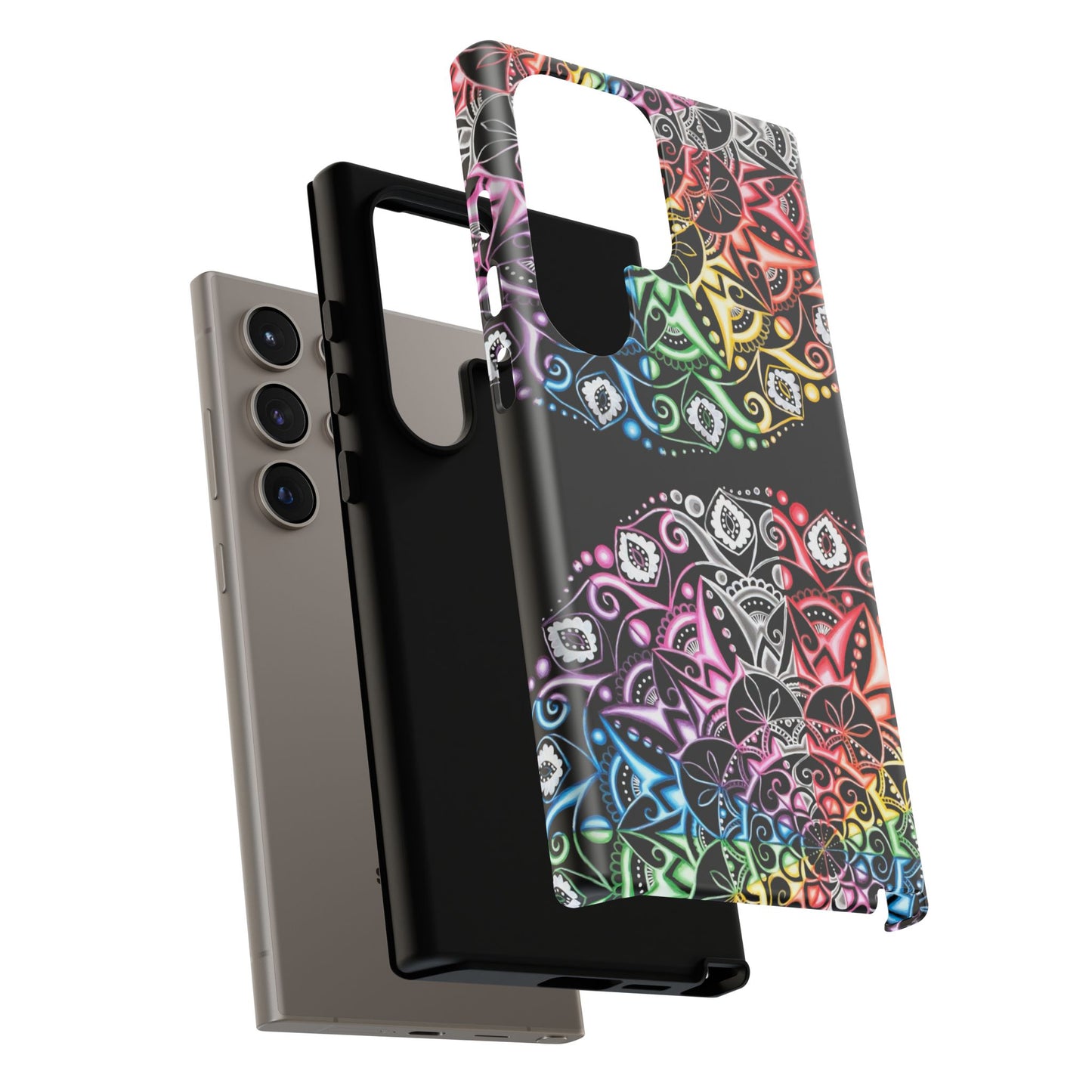 Mandala Rainbow Tough Phone Case — Colorful Boho Protective Case