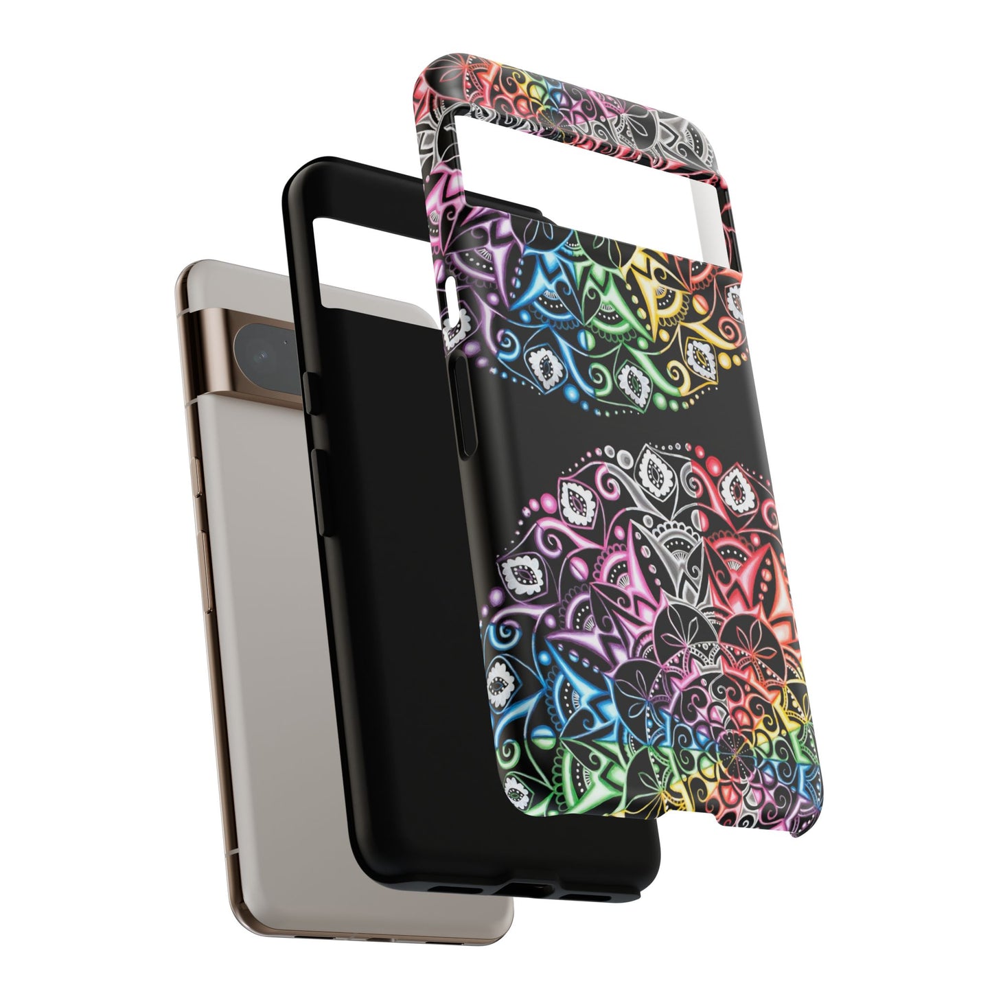 Mandala Rainbow Tough Phone Case — Colorful Boho Protective Case