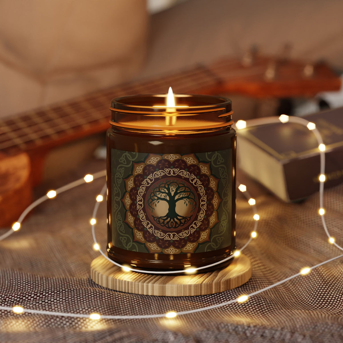 Tree of Life Soy Candle in Amber Jar