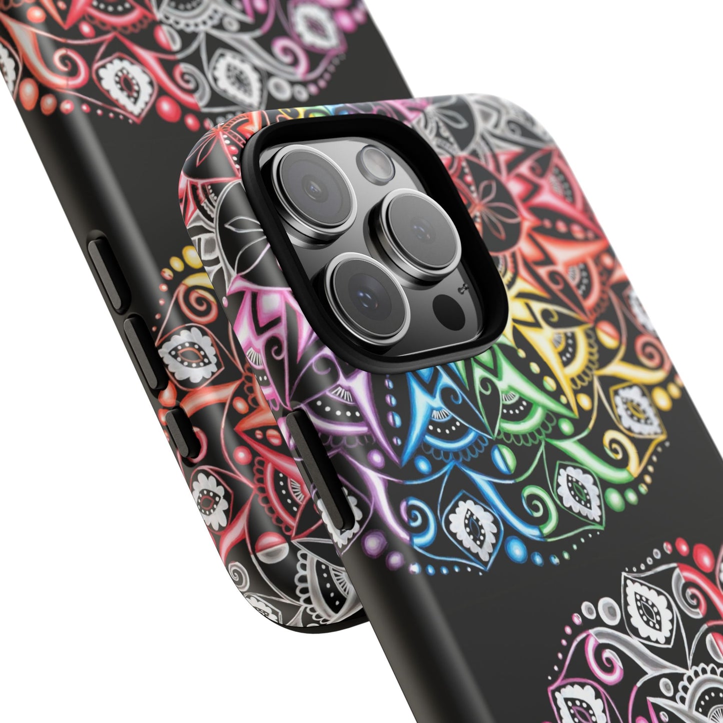 Mandala Rainbow Tough Phone Case — Colorful Boho Protective Case
