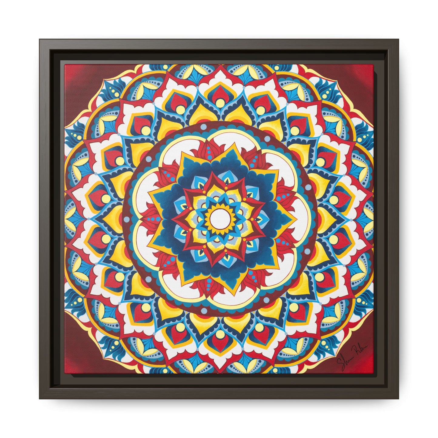 Azul Morning Mandala Matte Canvas Framed Wall Art
