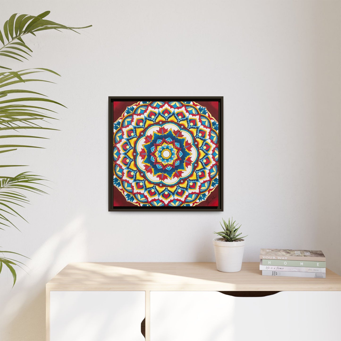 Azul Morning Mandala Matte Canvas Framed Wall Art