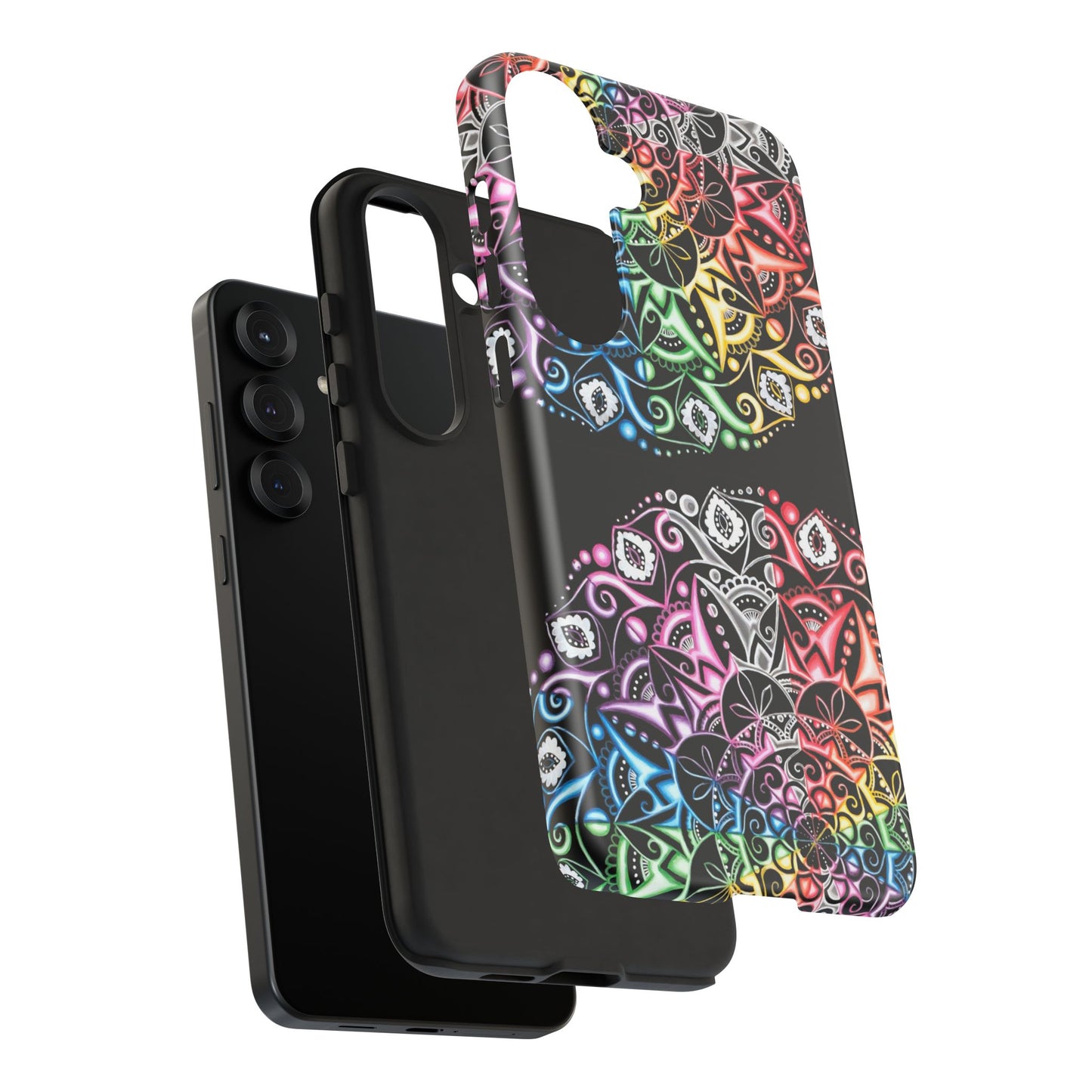 Mandala Rainbow Tough Phone Case — Colorful Boho Protective Case