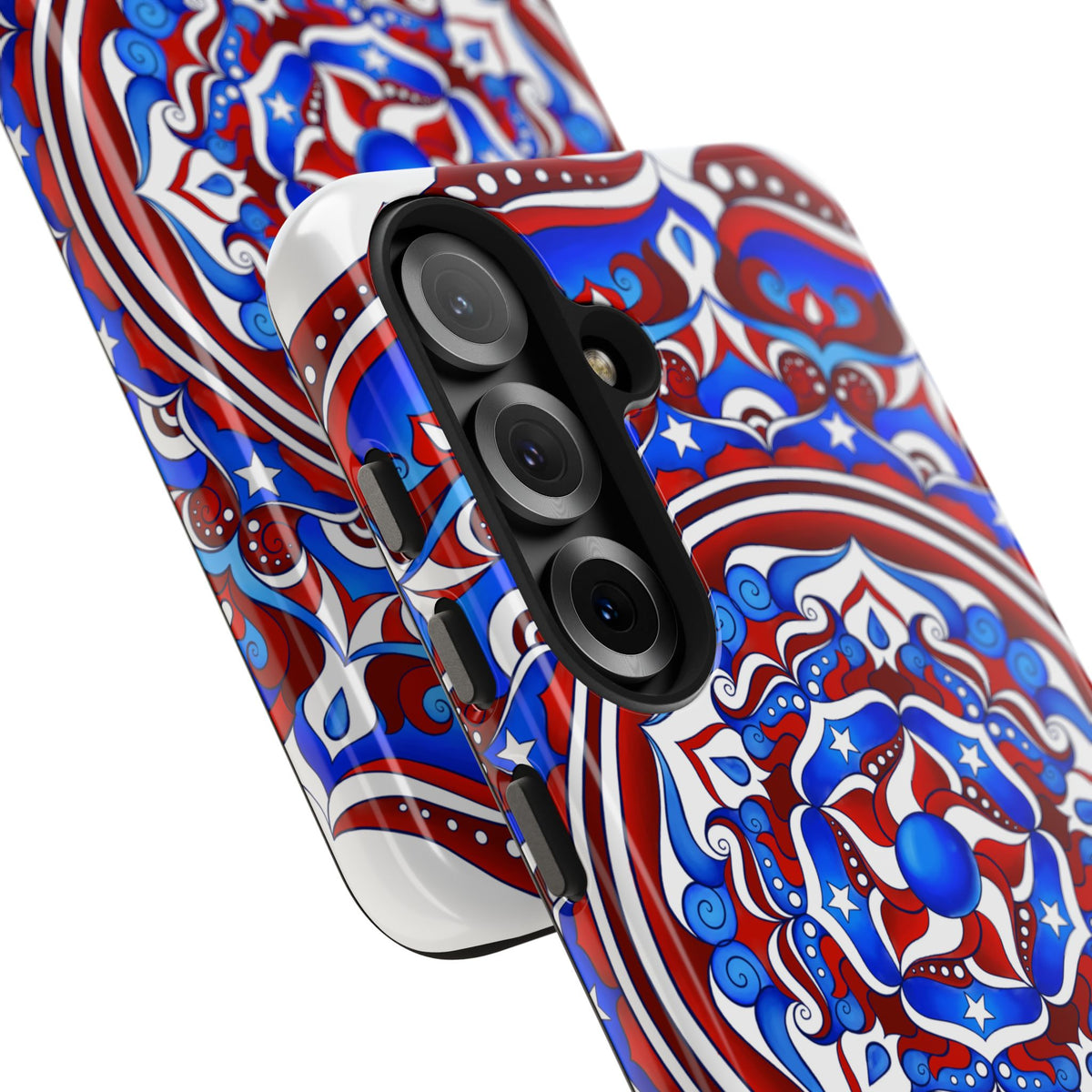Patriotic Mandala Tough Phone Case — Red White & Blue Boho Cover | 250th Anniversary Gift