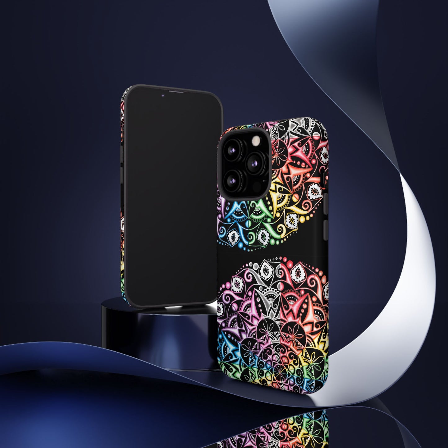 Mandala Rainbow Tough Phone Case — Colorful Boho Protective Case
