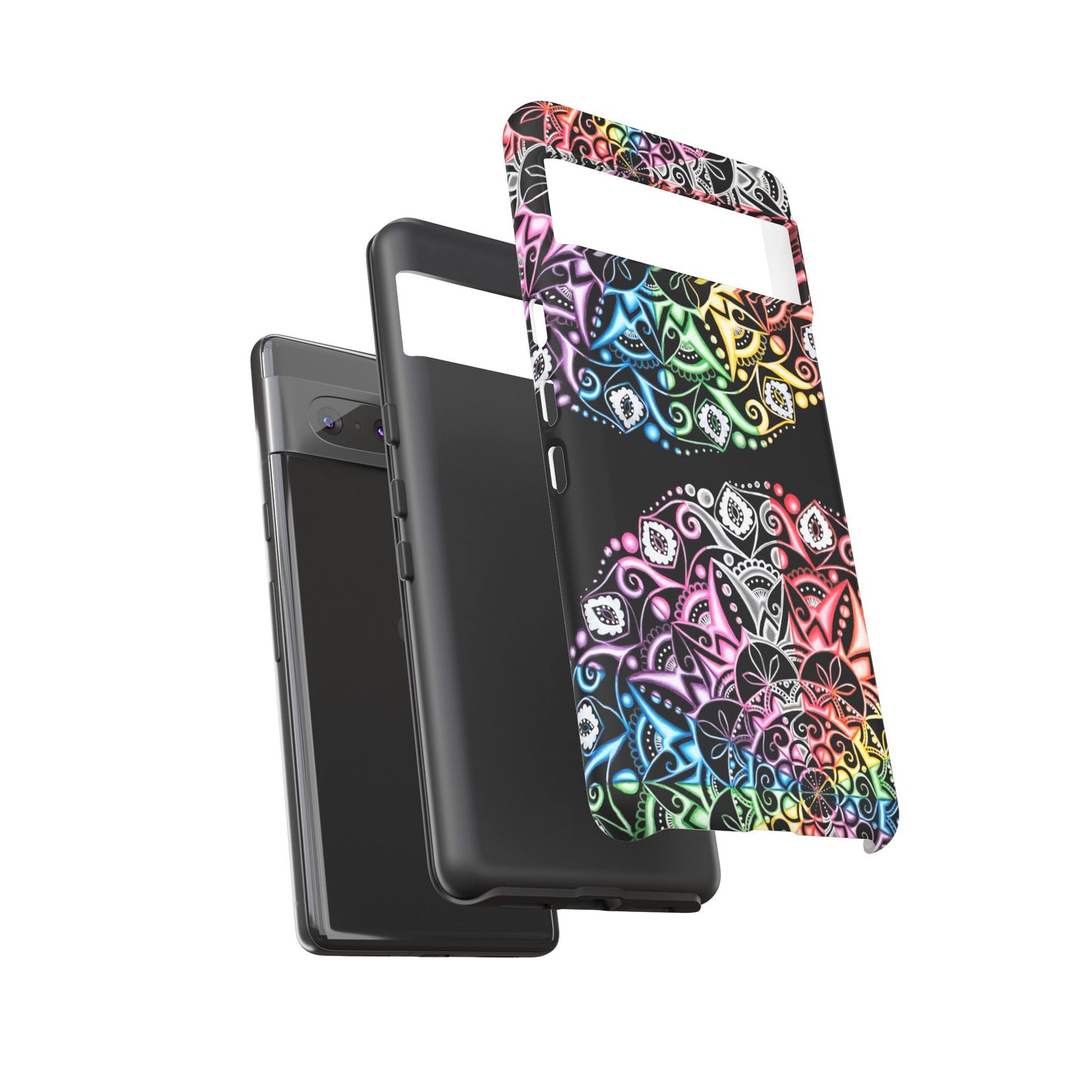 Mandala Rainbow Tough Phone Case — Colorful Boho Protective Case