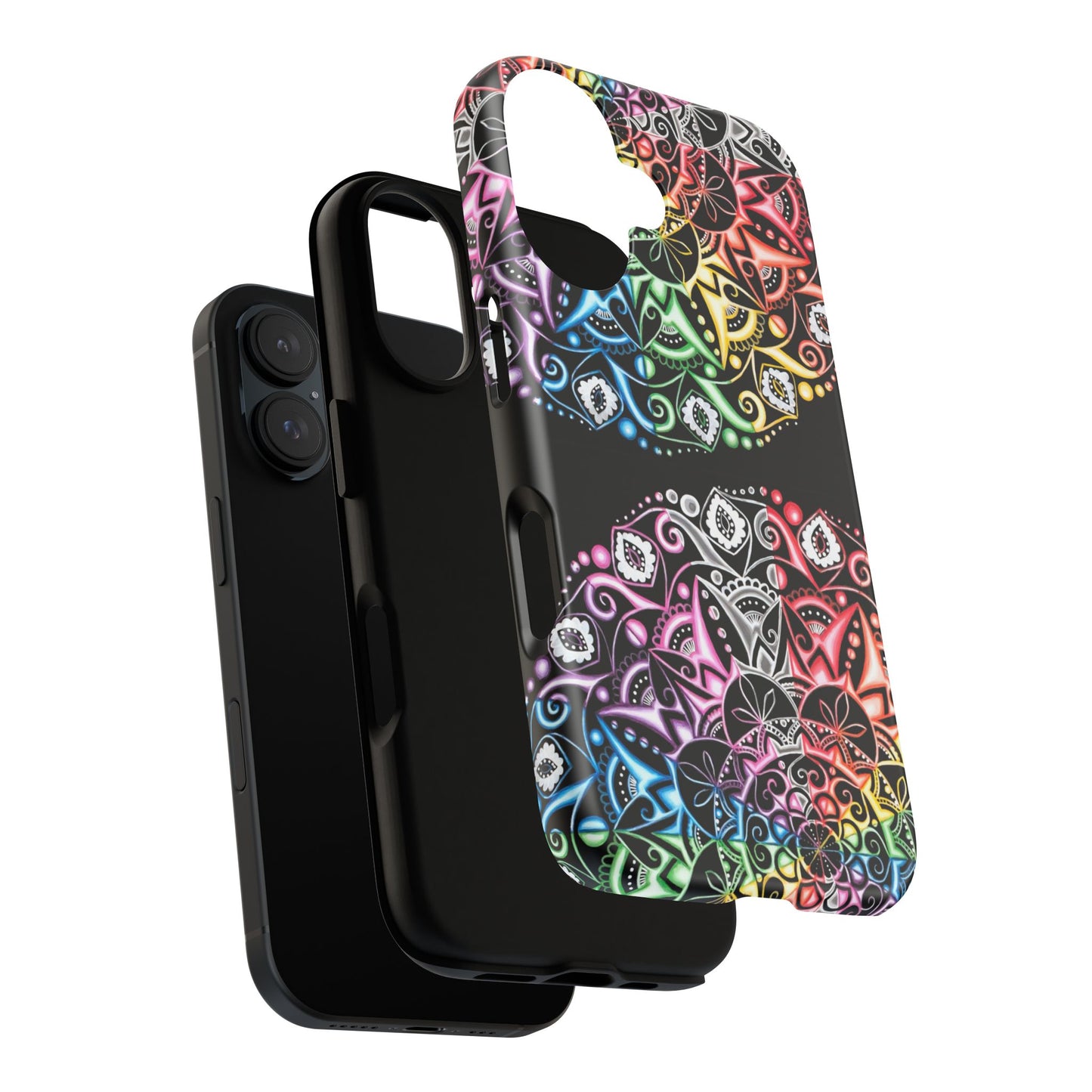 Mandala Rainbow Tough Phone Case — Colorful Boho Protective Case