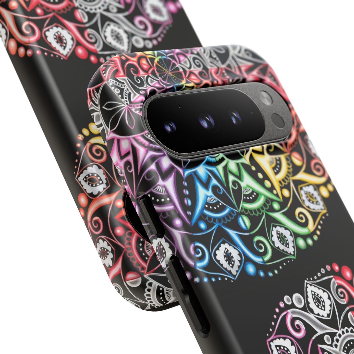 Mandala Rainbow Tough Phone Case — Colorful Boho Protective Case