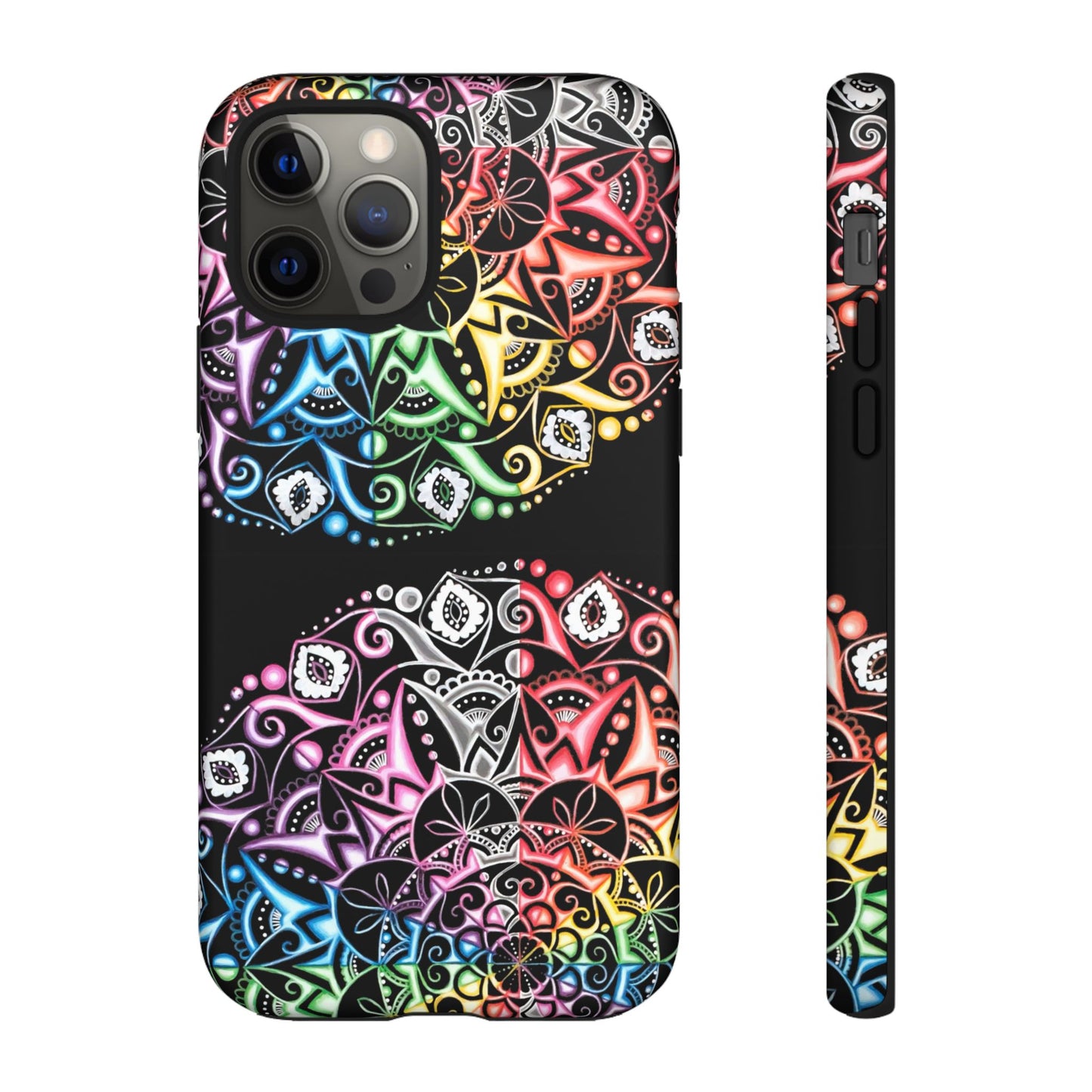 Mandala Rainbow Tough Phone Case — Colorful Boho Protective Case