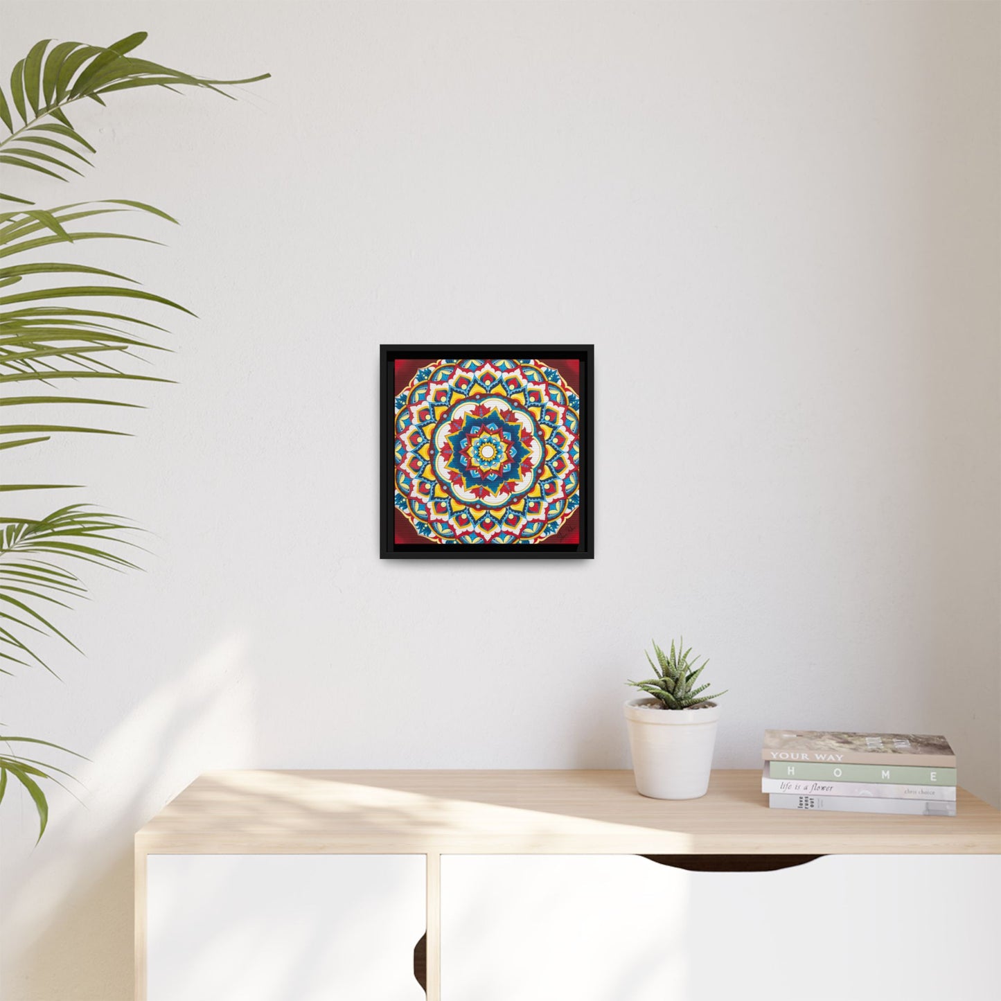 Azul Morning Mandala Matte Canvas Framed Wall Art