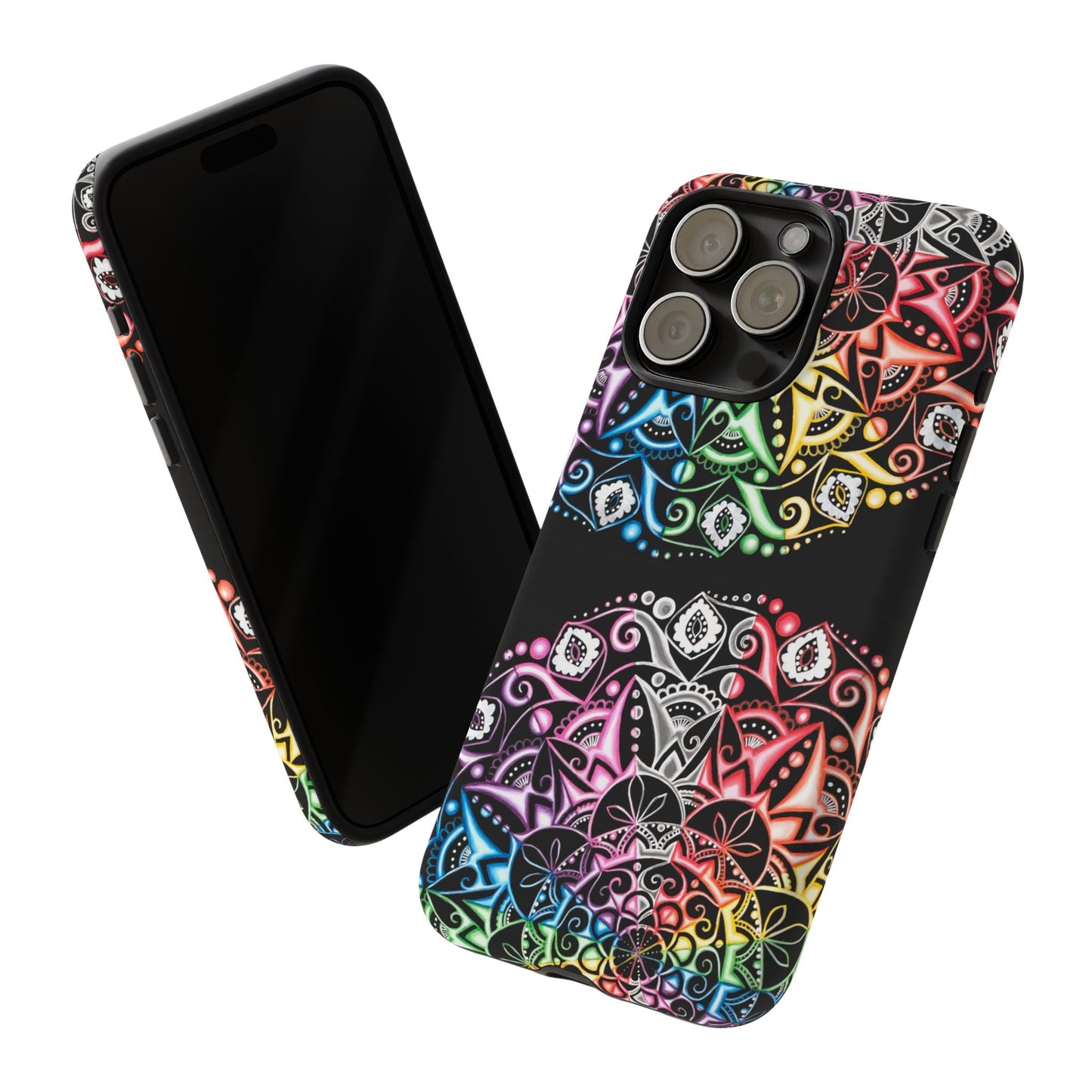 Mandala Rainbow Tough Phone Case — Colorful Boho Protective Case