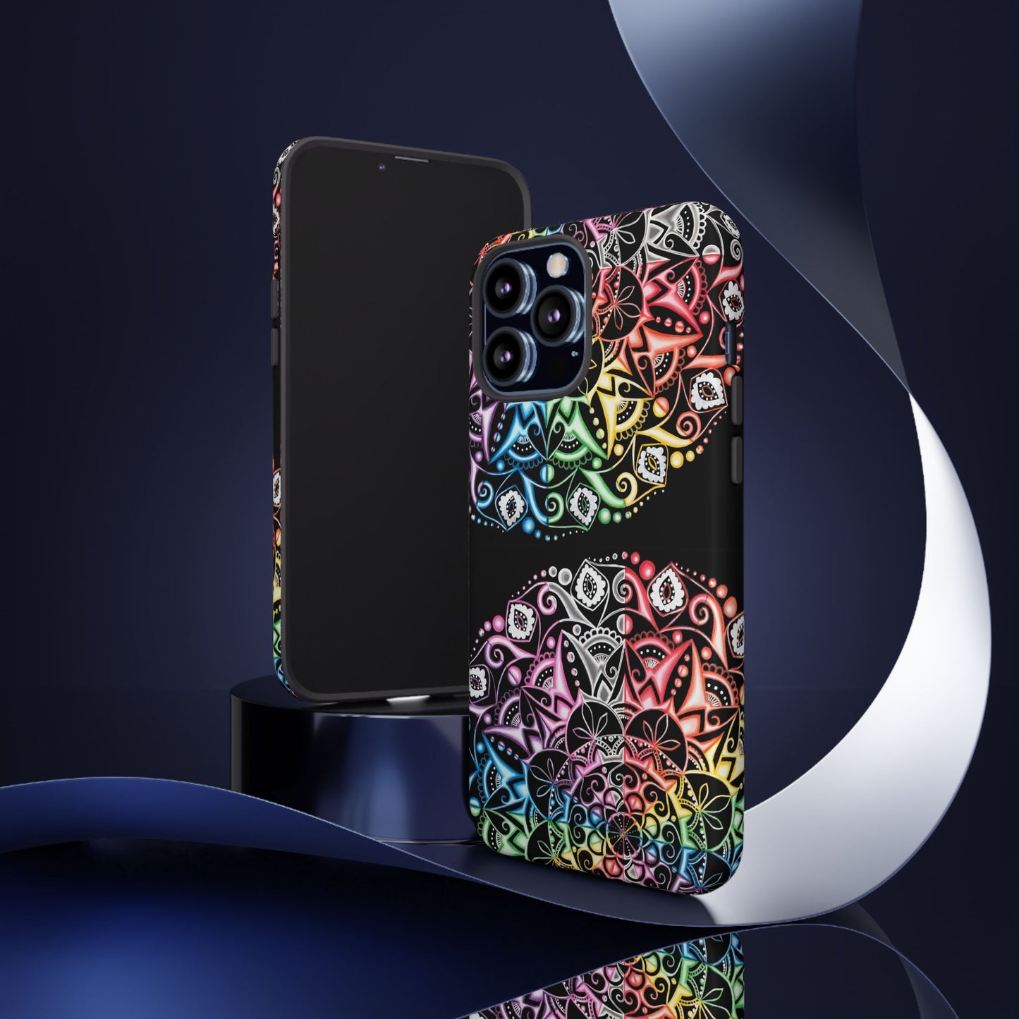 Mandala Rainbow Tough Phone Case — Colorful Boho Protective Case