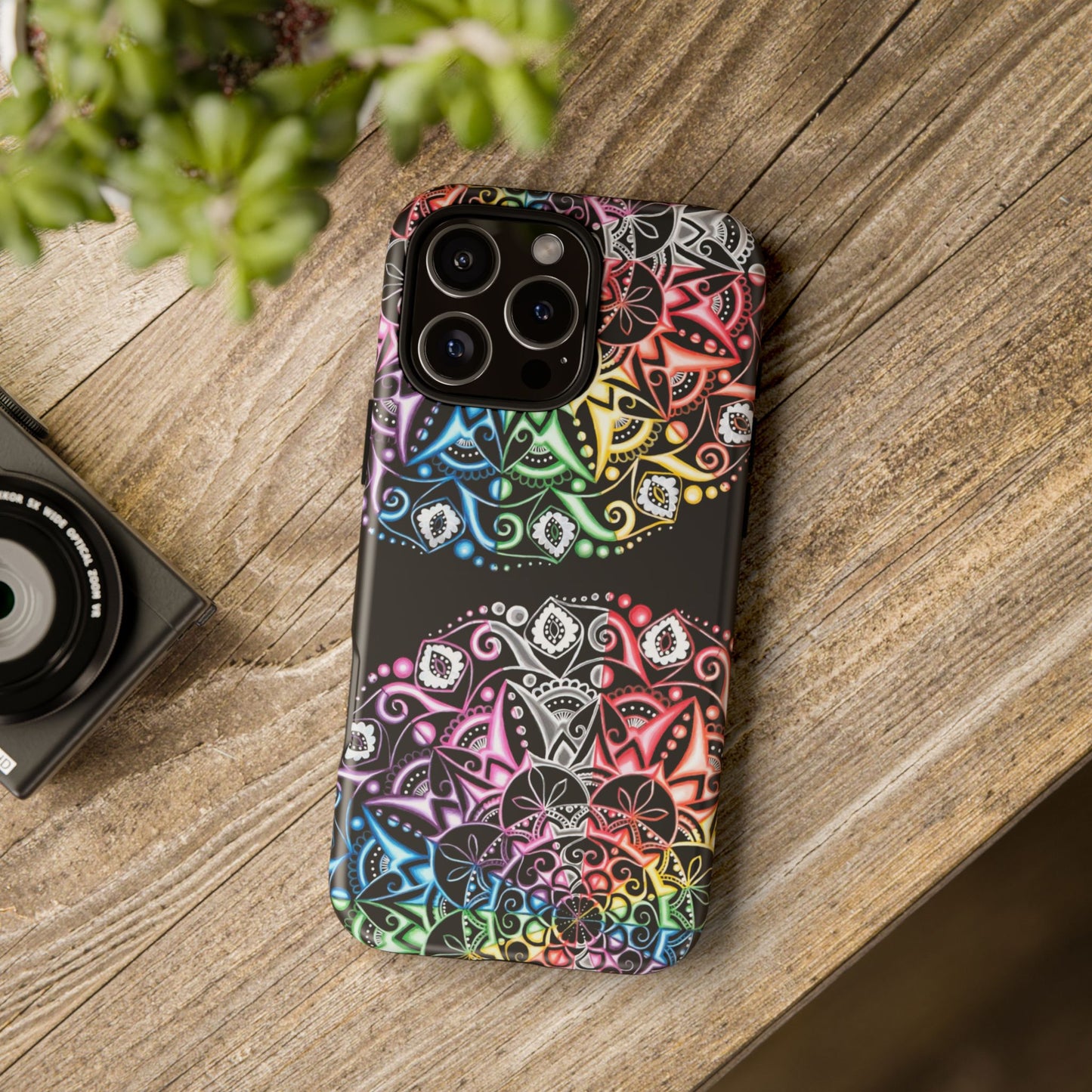 Mandala Rainbow Tough Phone Case — Colorful Boho Protective Case