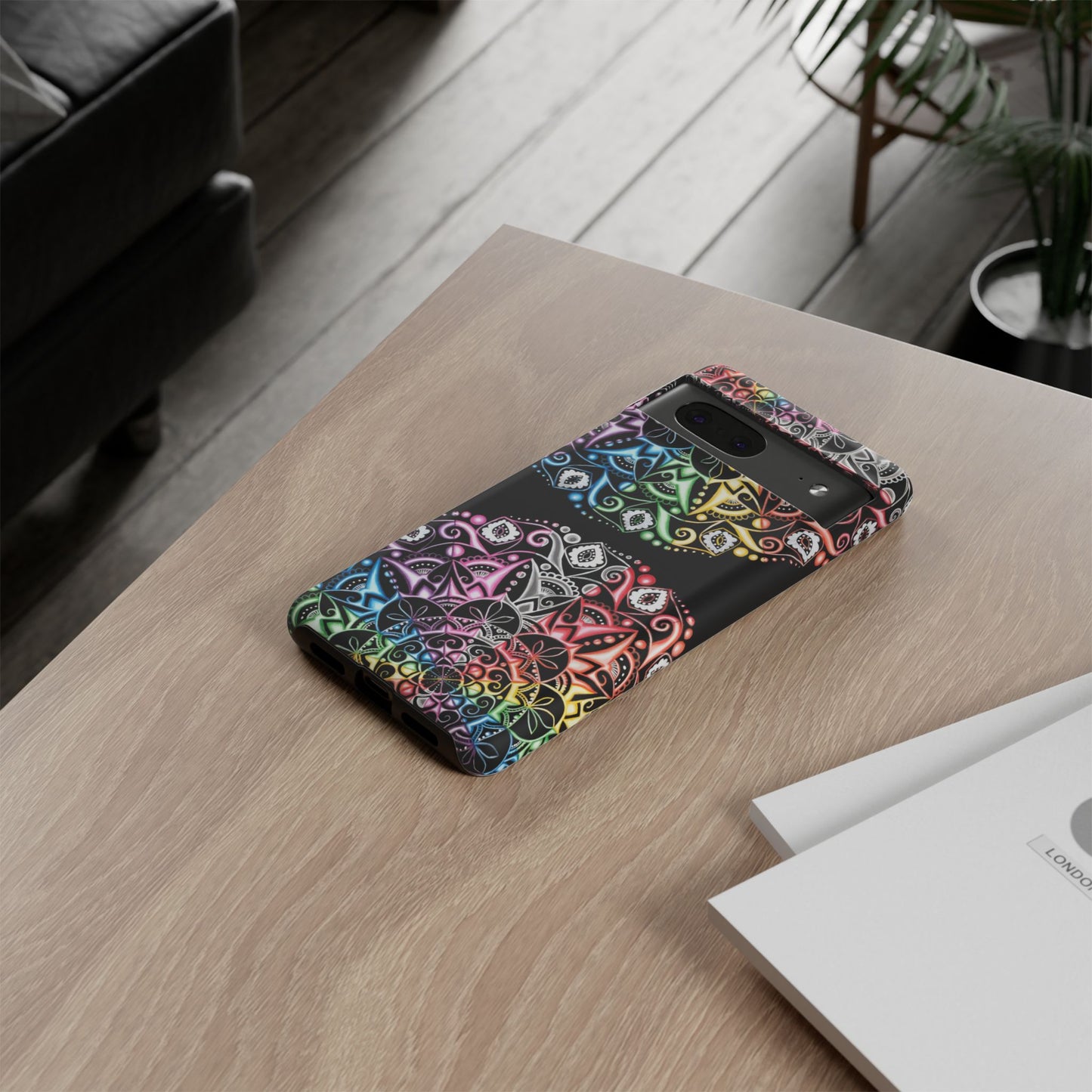 Mandala Rainbow Tough Phone Case — Colorful Boho Protective Case