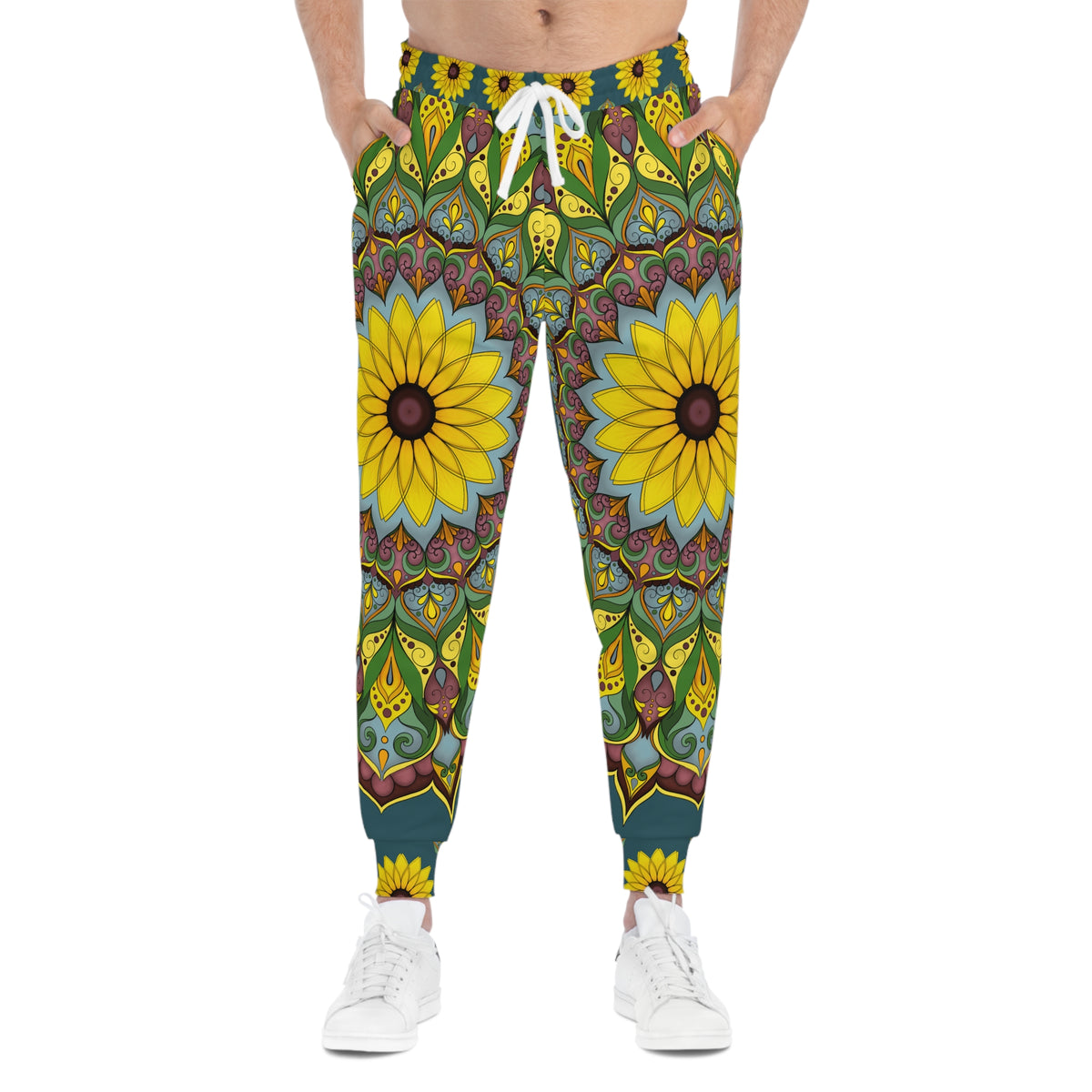 Sunflower Mandala Joggers — Floral All-Over Print