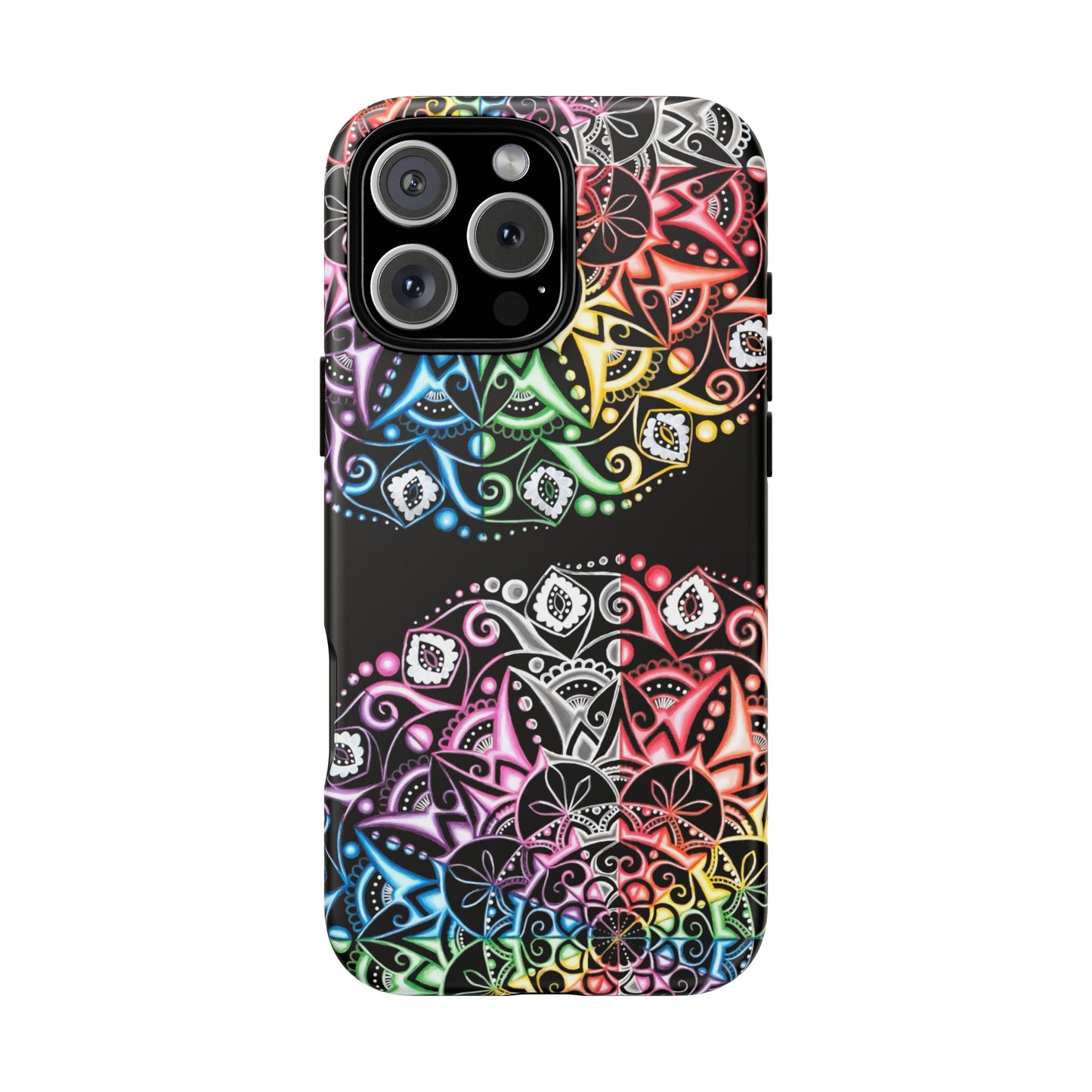 Mandala Rainbow Tough Phone Case — Colorful Boho Protective Case