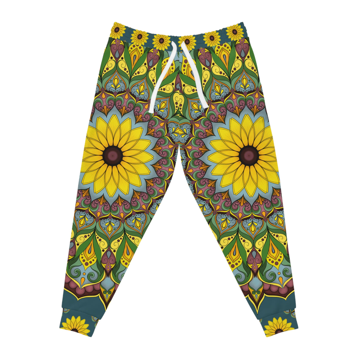 Sunflower Mandala Joggers — Floral All-Over Print