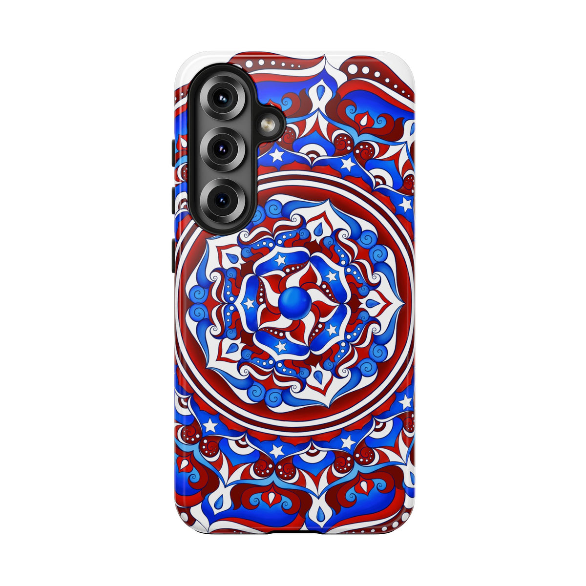 Patriotic Mandala Tough Phone Case — Red White & Blue Boho Cover | 250th Anniversary Gift