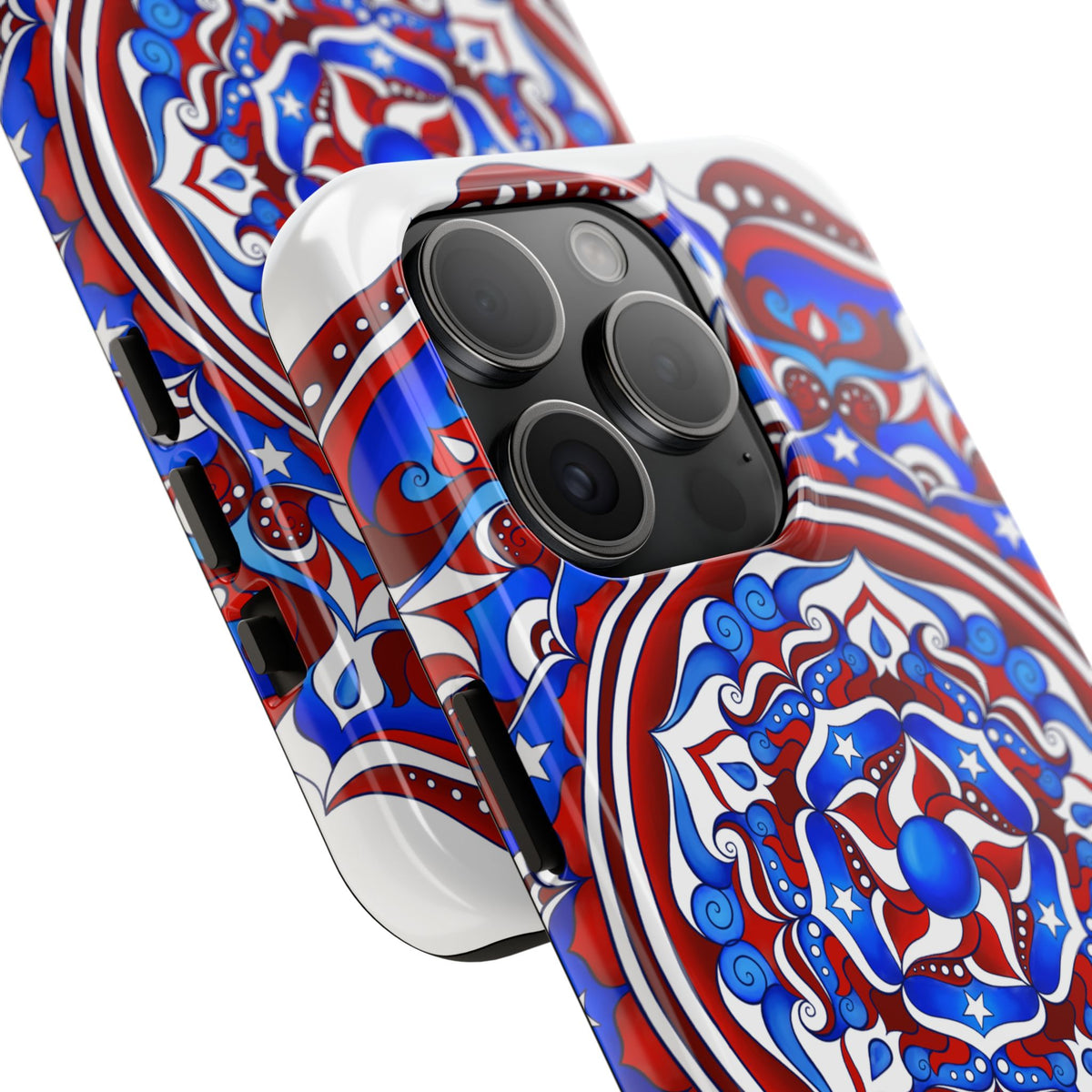 Patriotic Mandala Tough Phone Case — Red White & Blue Boho Cover | 250th Anniversary Gift