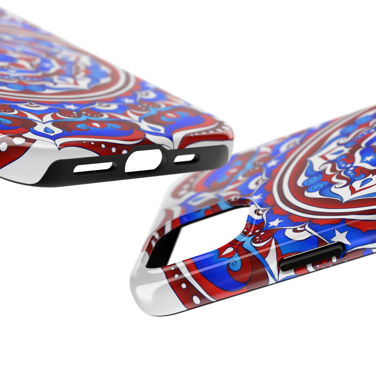 Patriotic Mandala Tough Phone Case — Red White & Blue Boho Cover | 250th Anniversary Gift