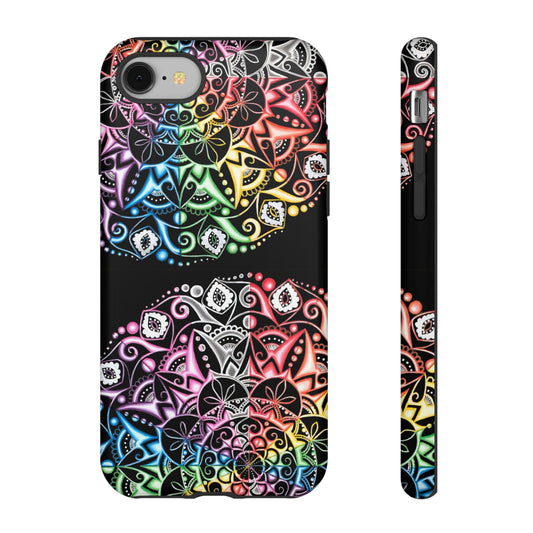 Mandala Rainbow Tough Phone Case — Colorful Boho Protective Case