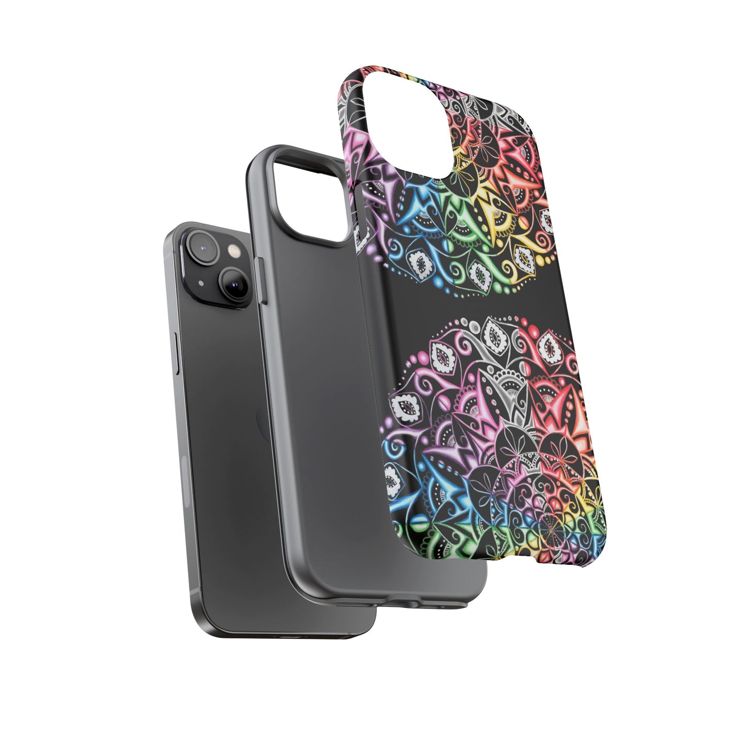Mandala Rainbow Tough Phone Case — Colorful Boho Protective Case