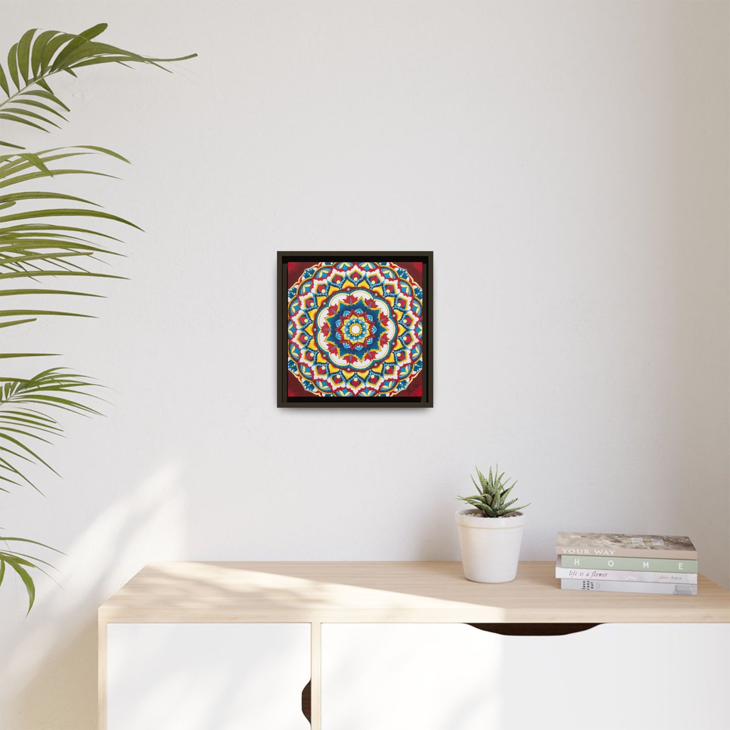 Azul Morning Mandala Matte Canvas Framed Wall Art